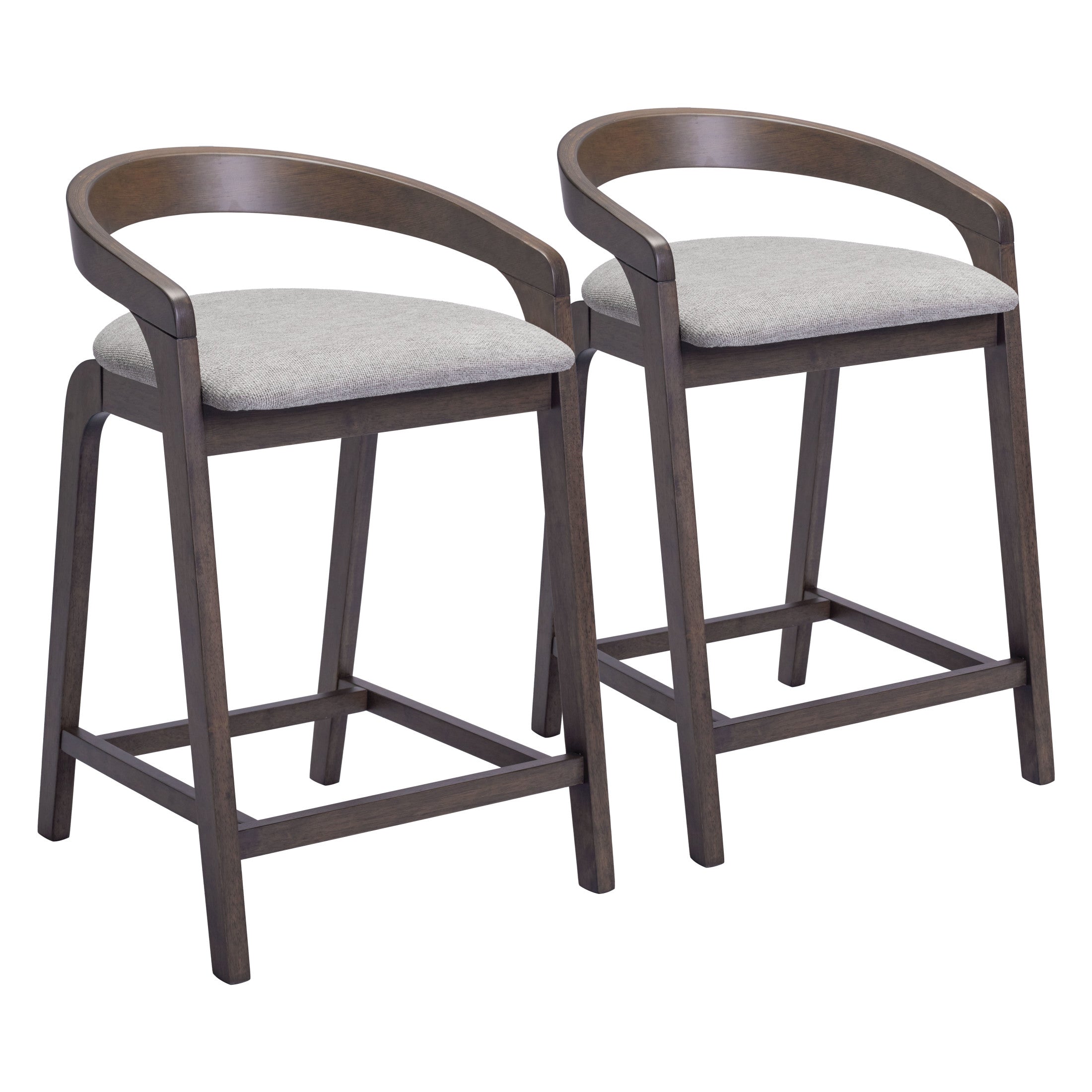 Troy Counter Stool (Set of 2) Dove Gray & Espresso