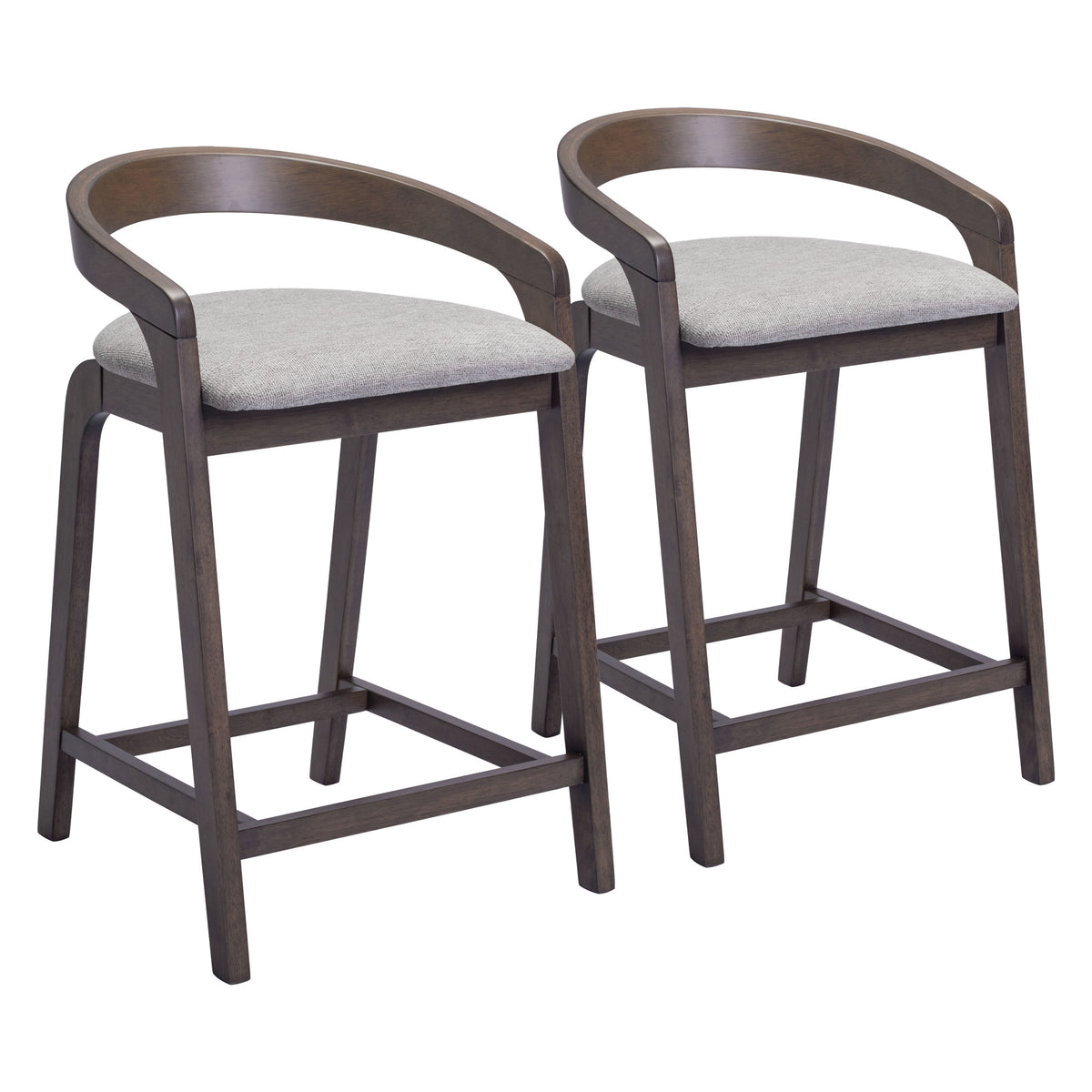 Troy Counter Stool (Set of 2) Dove Gray & Espresso