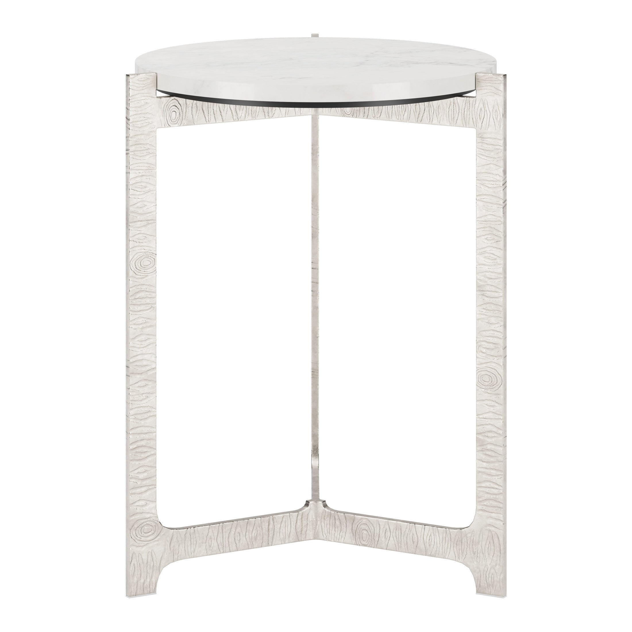 Barmas Side Table White & Silver