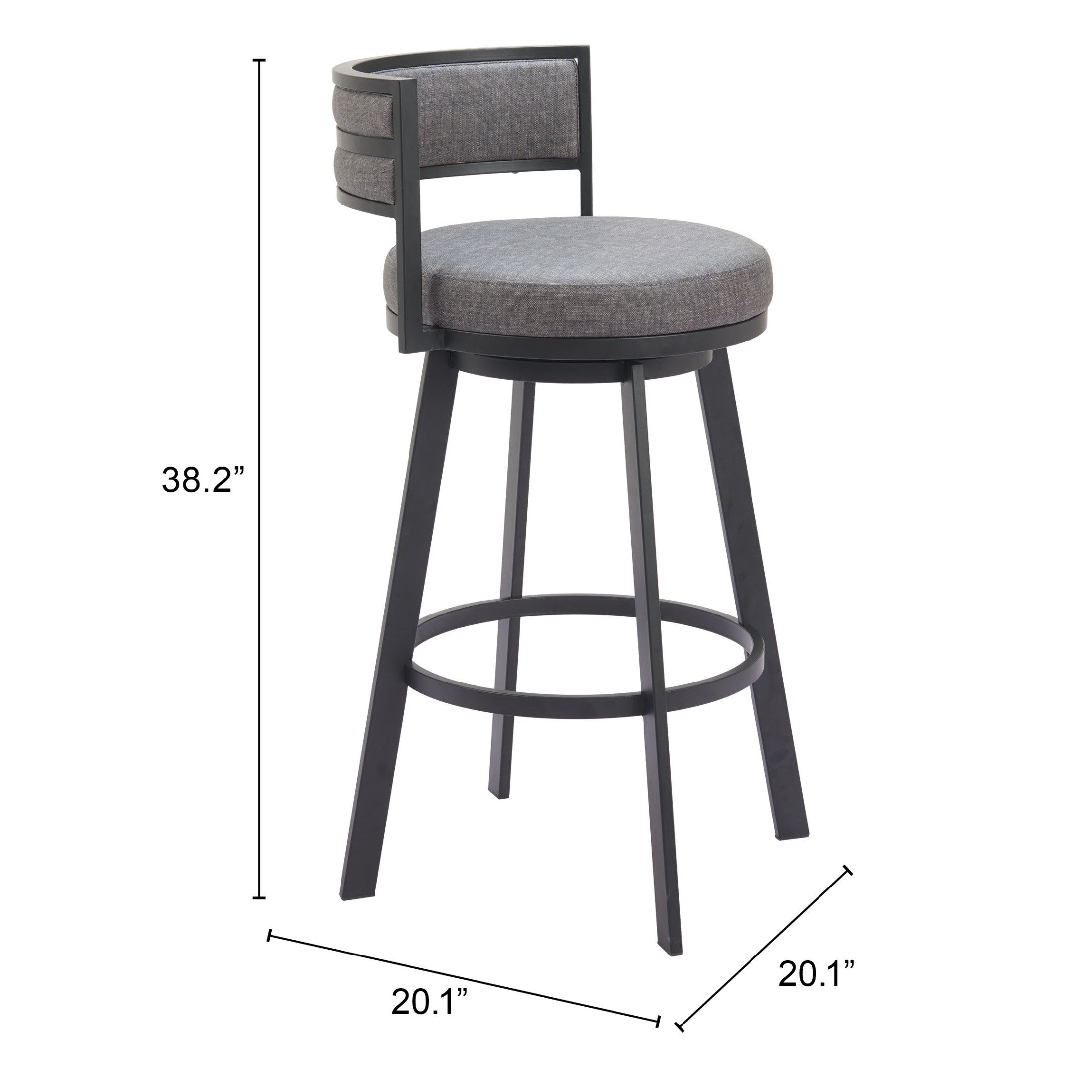 Gimsby Swivel Barstool Gray