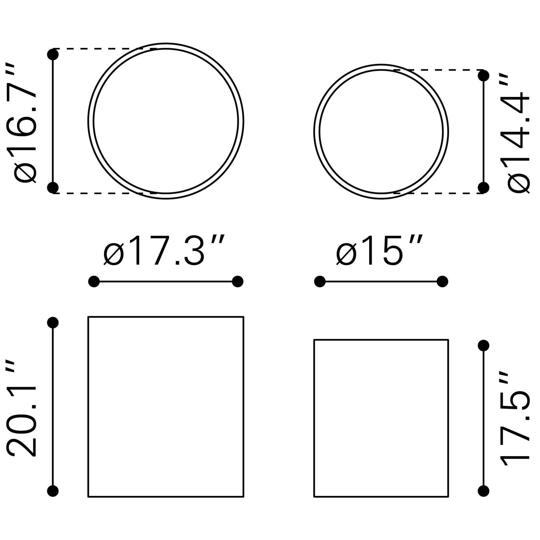 Reden Side Table Set (2-Piece) Silver