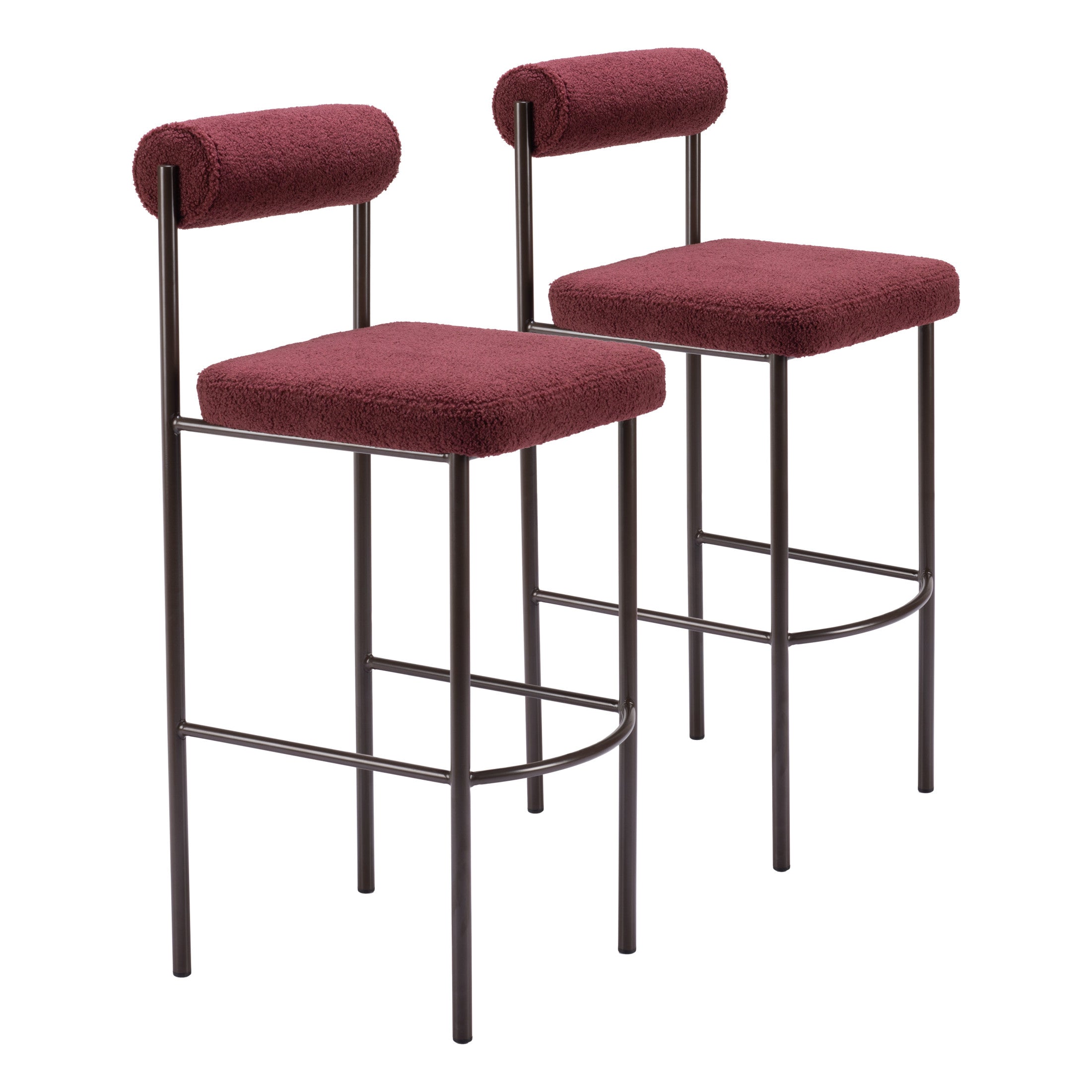 Livorno Barstool (Set of 2) Red & Bronze