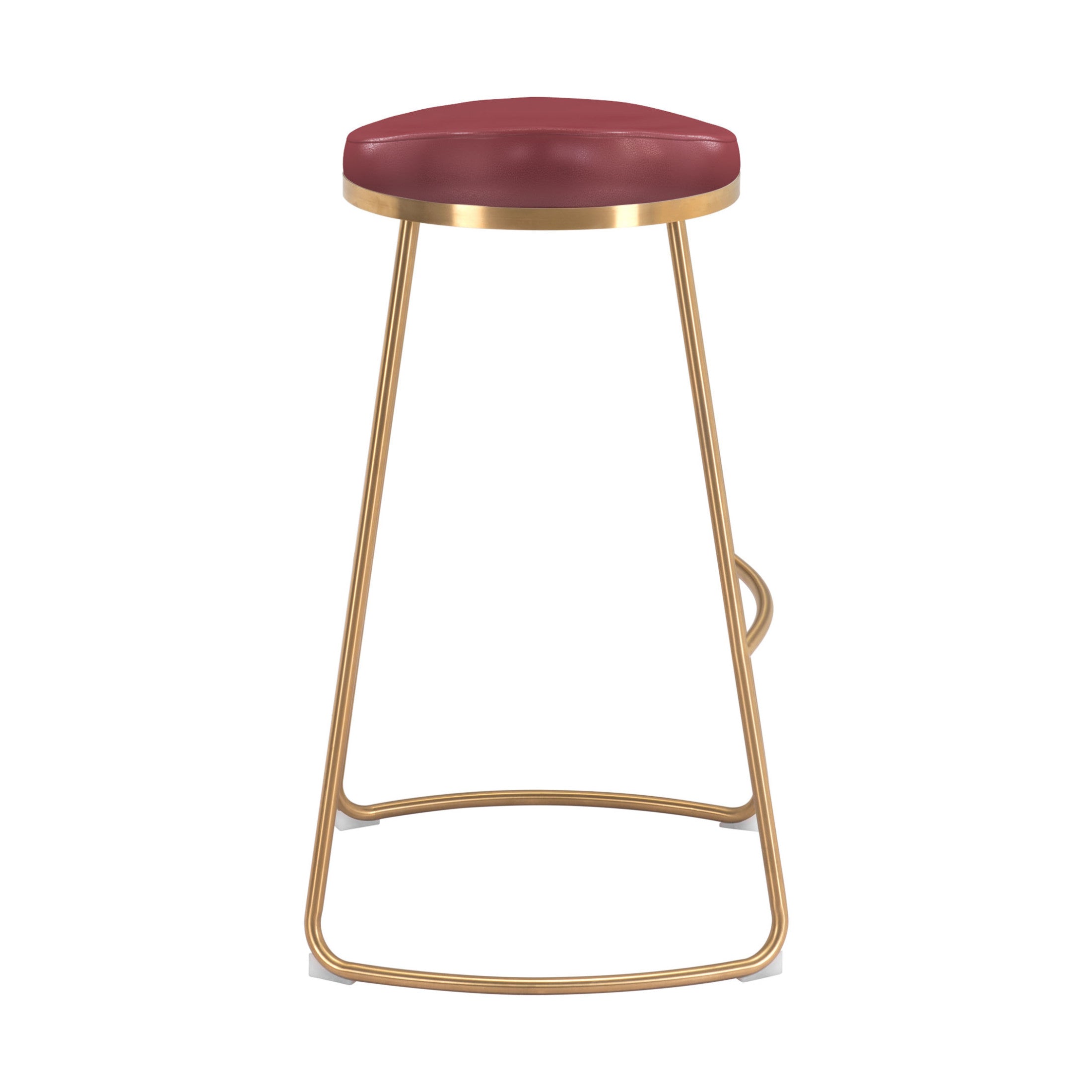 Bree Barstool (Set of 2) Burgundy & Gold