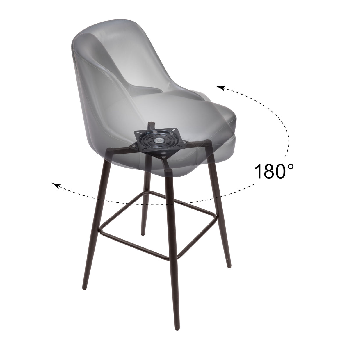 Keppel Swivel Barstool Black & Bronze