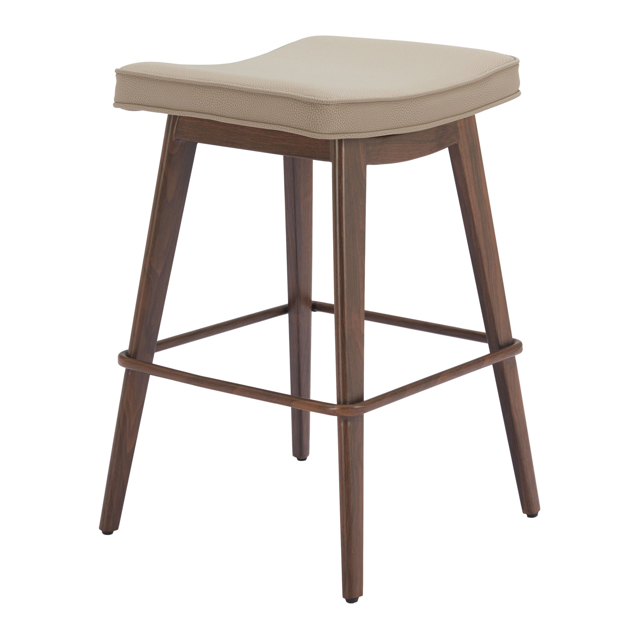 Divat Counter Stool (Set of 2) Beige & Walnut