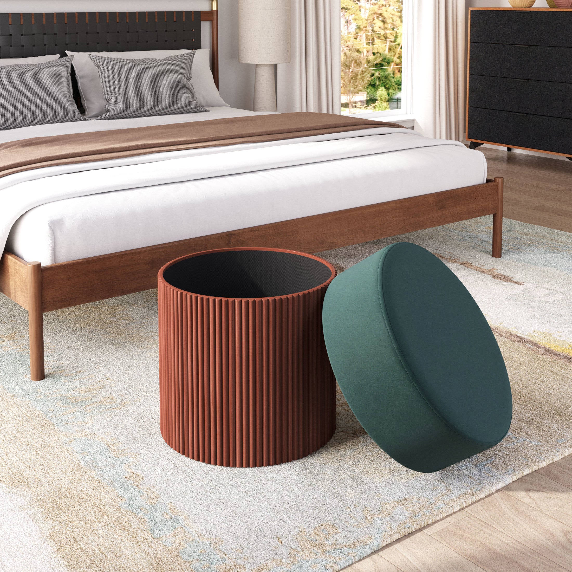 Boto Storage Ottoman Green