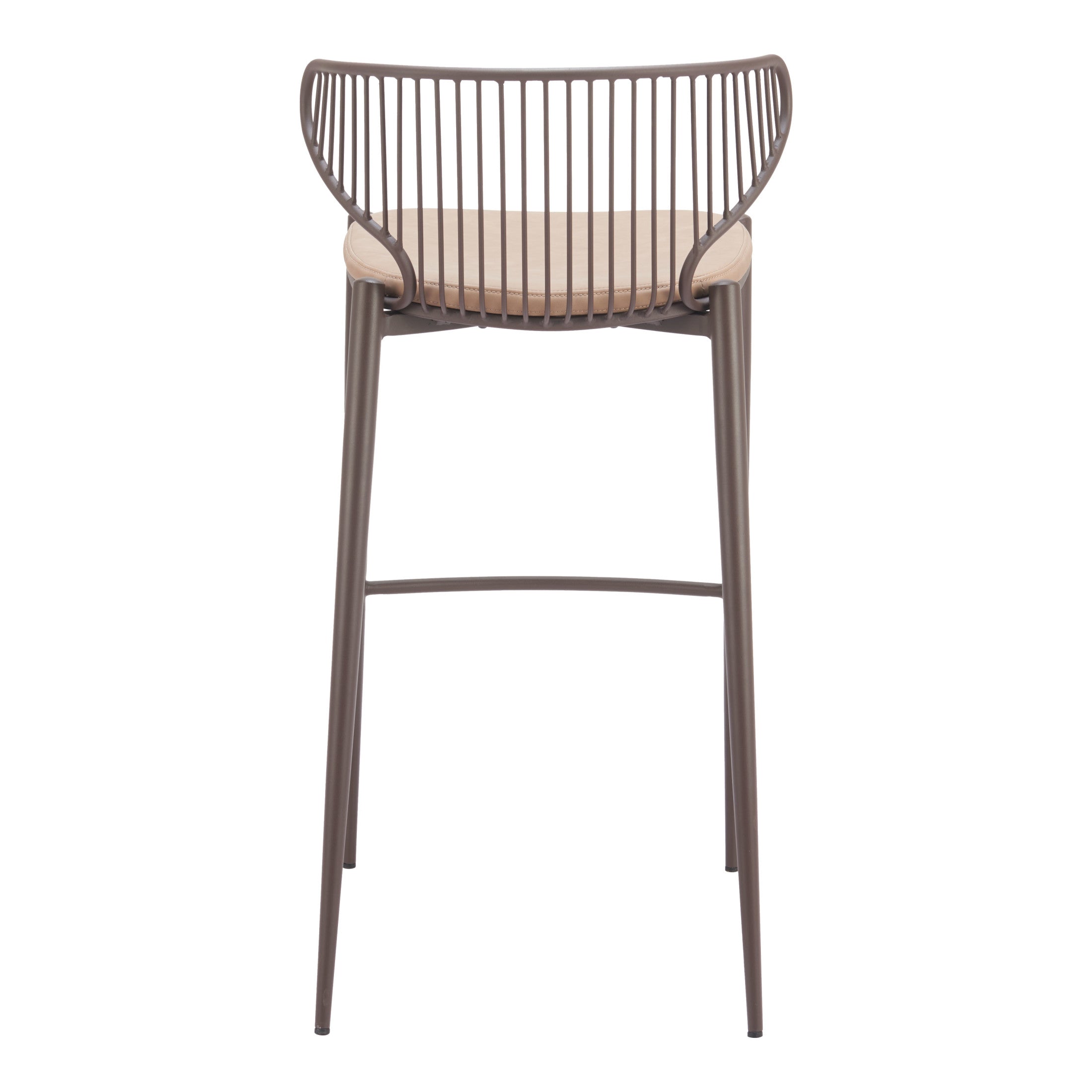 Silues Barstool (Set of 2) Taupe & Brown