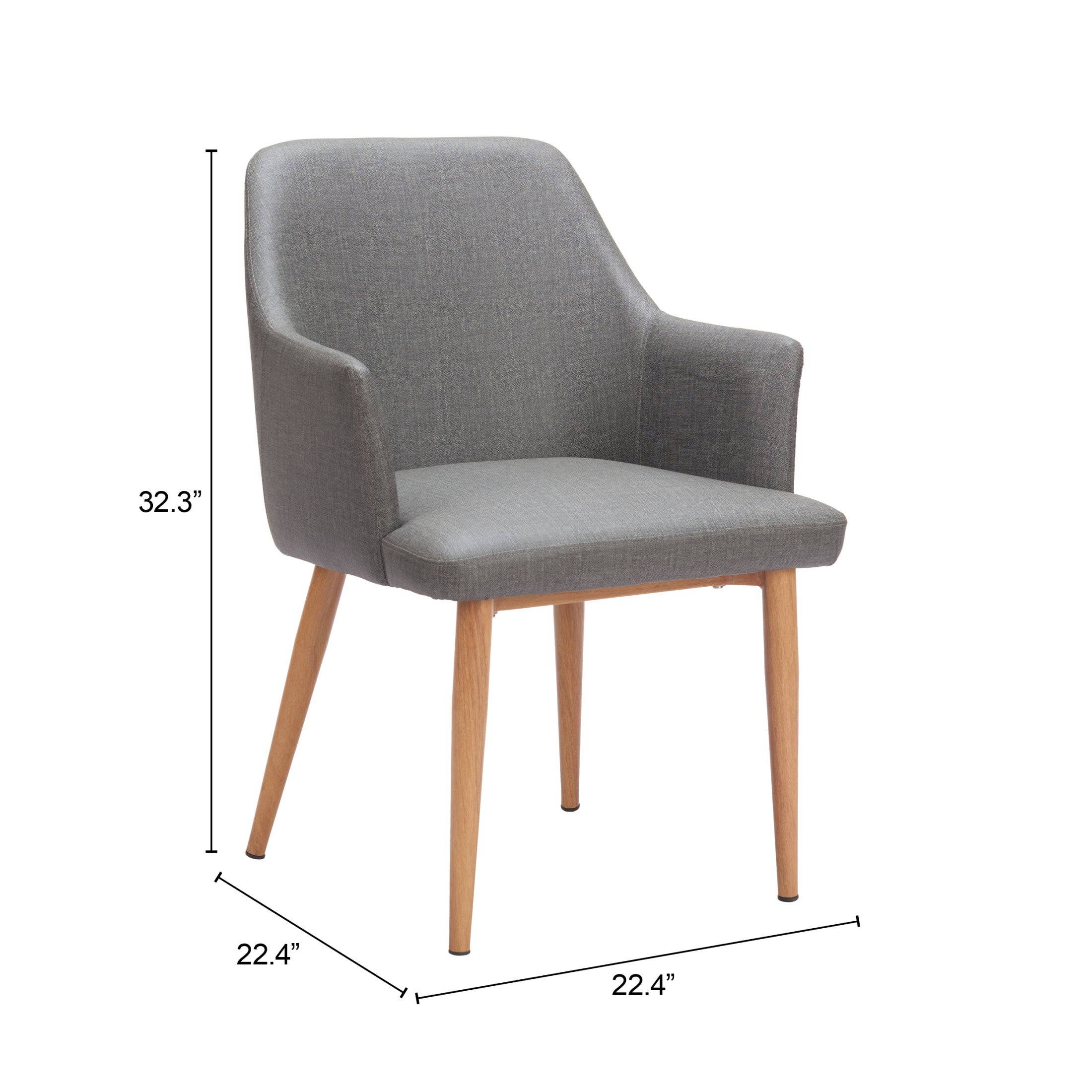 Wisom Dining Chair (Set of 2) Gray