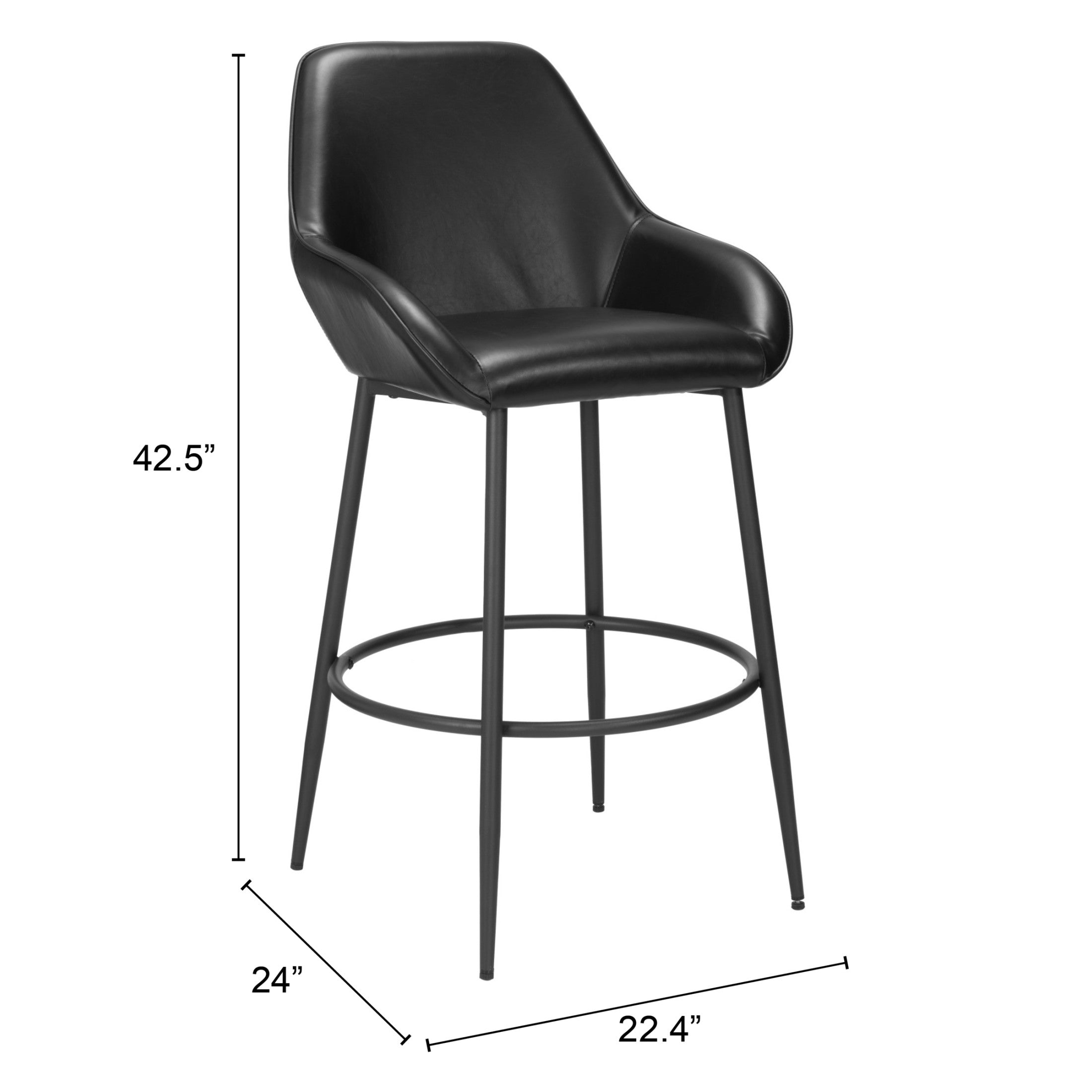 Vila Barstool (Set of 2) Black