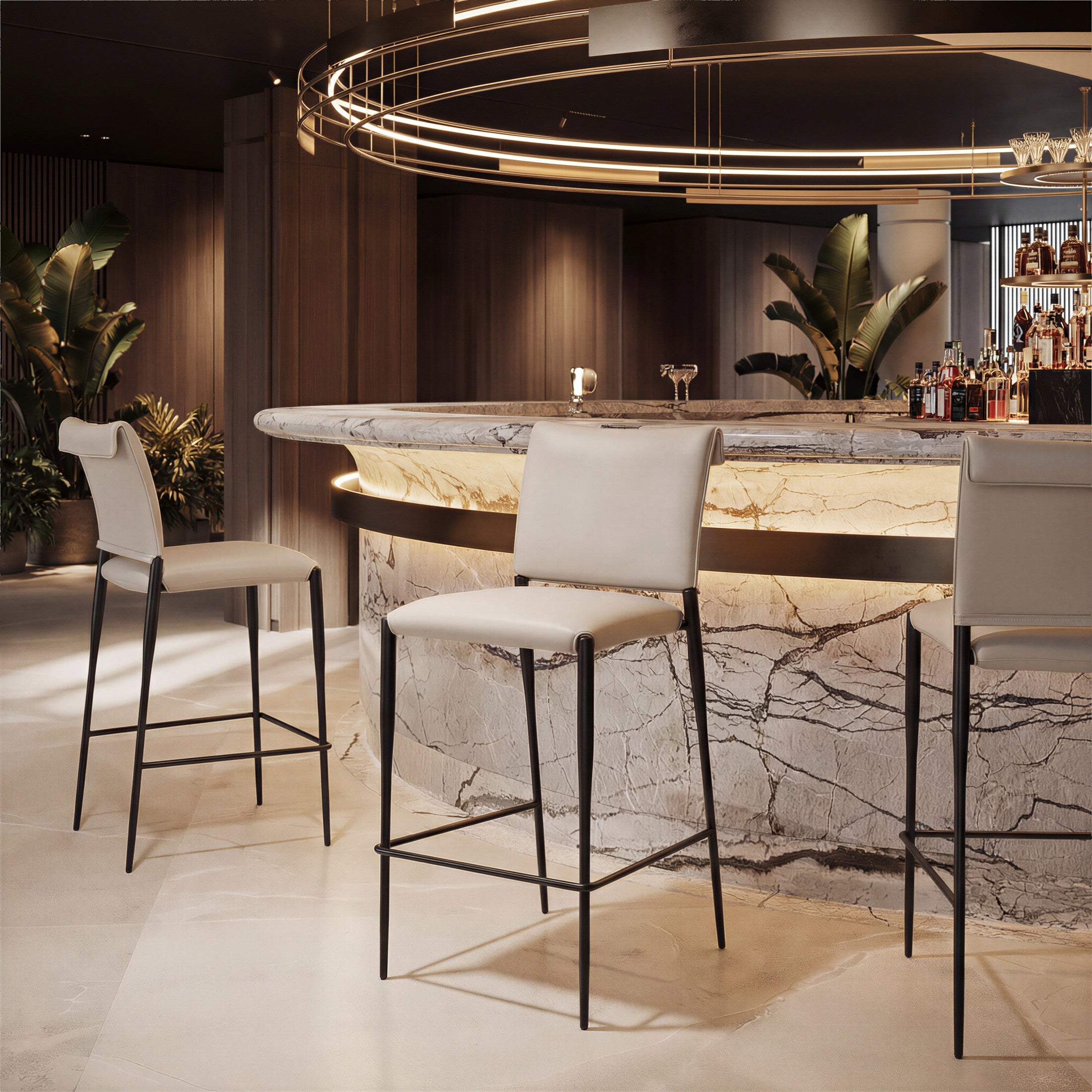 Freesia Barstool (Set of 2) White