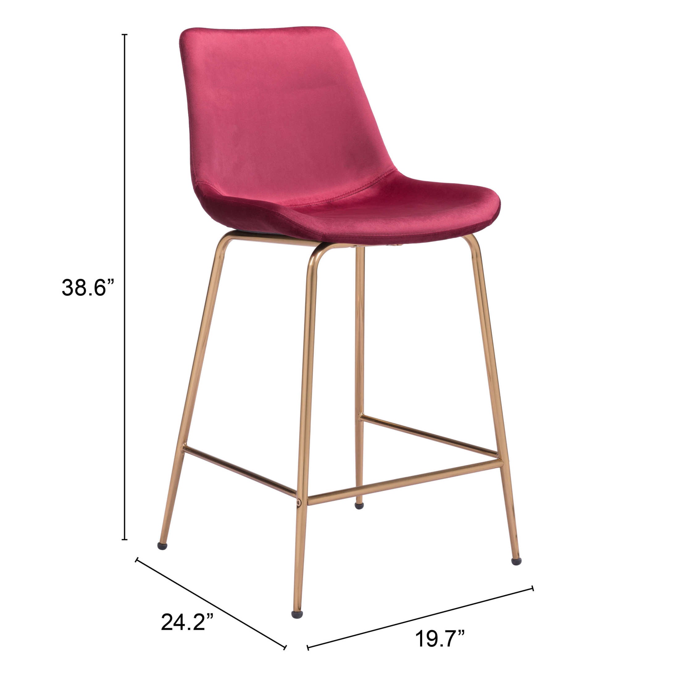 Tony Counter Stool Red & Gold