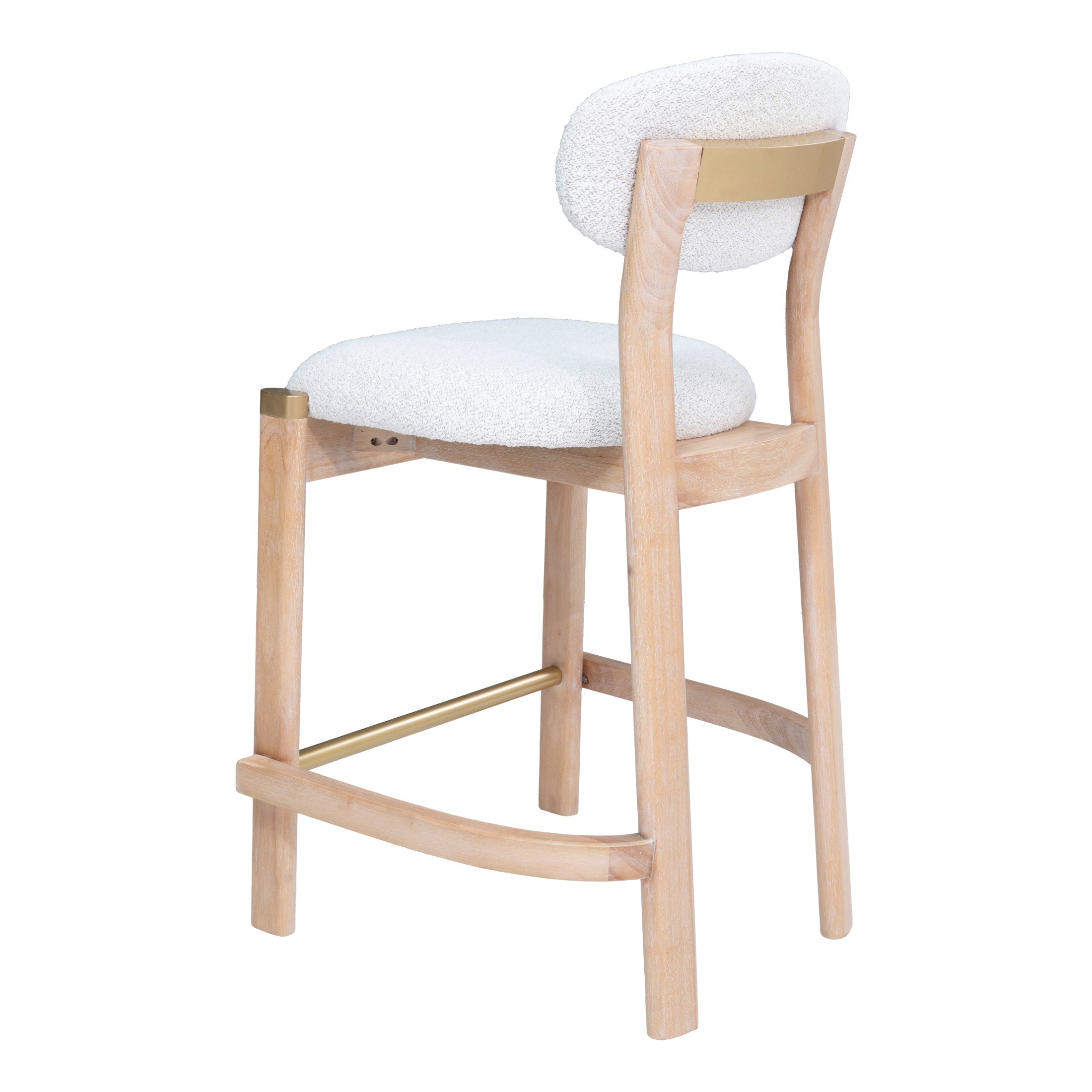 Rilou Counter Stool (Set of 2) White & Natural