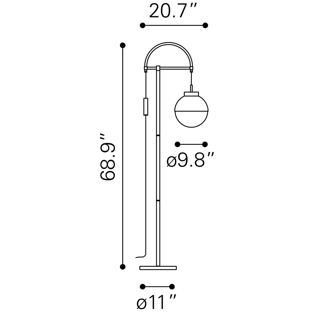 Waterloo Floor Lamp White & Bronze