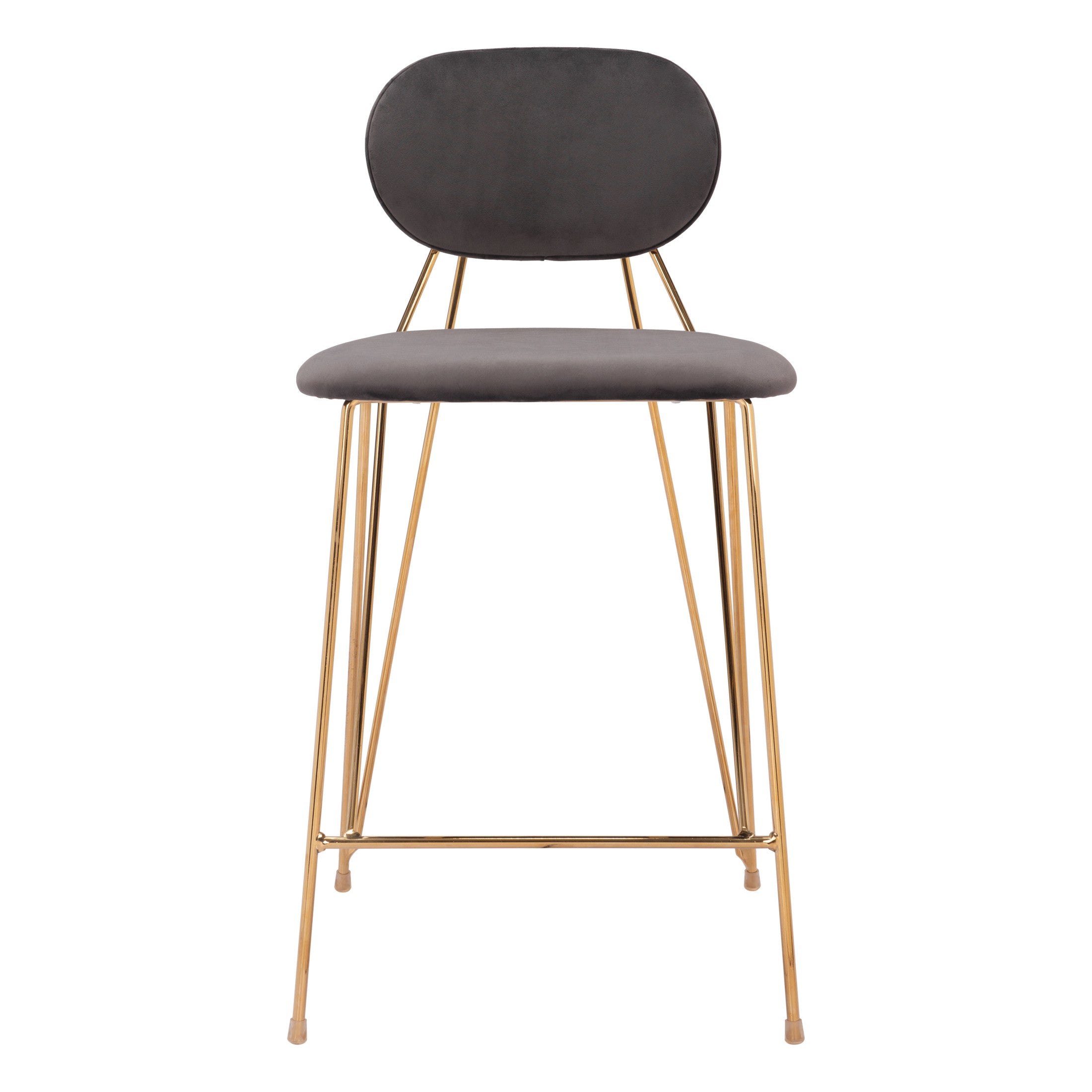 Georges Counter Stool (Set of 2) Gray & Gold