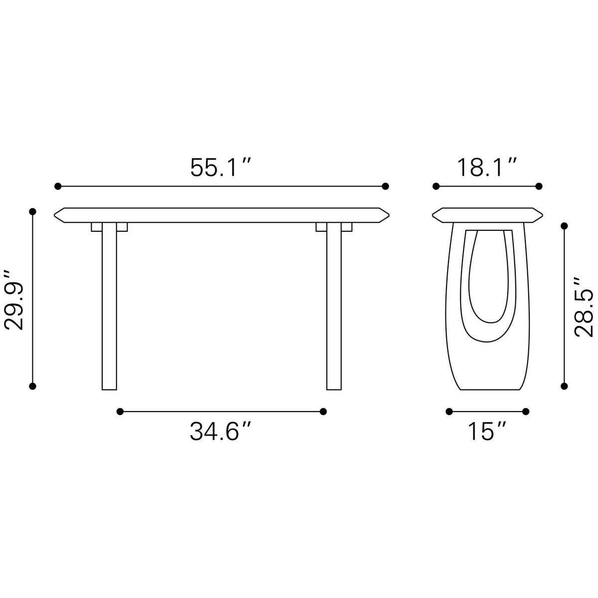 Arasan Console Table Black