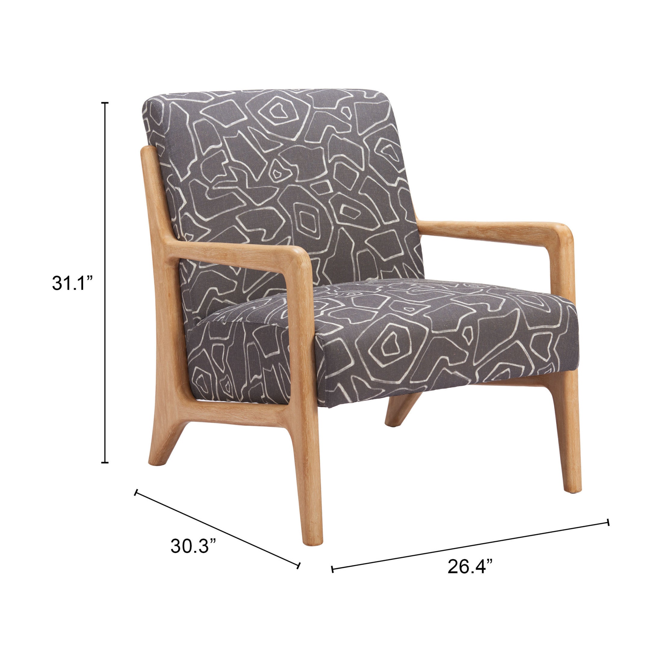 Runa Accent Chair Gray & Natural