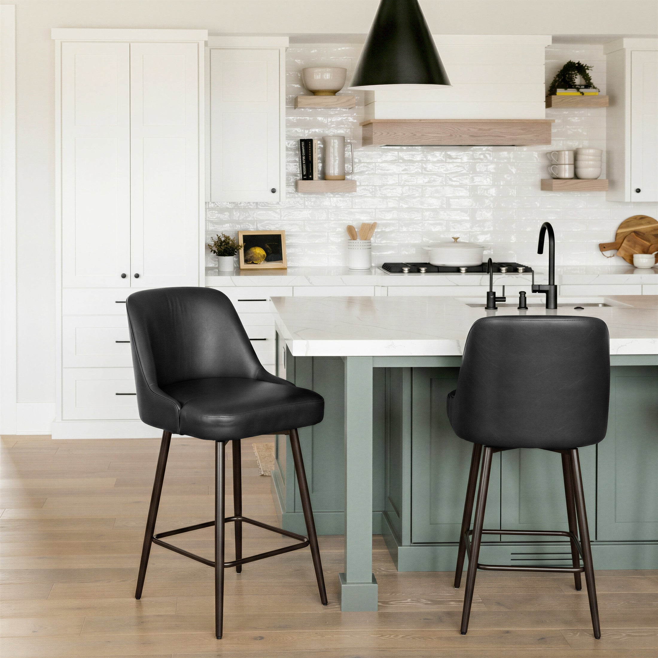 Keppel Swivel Counter Stool Black & Bronze