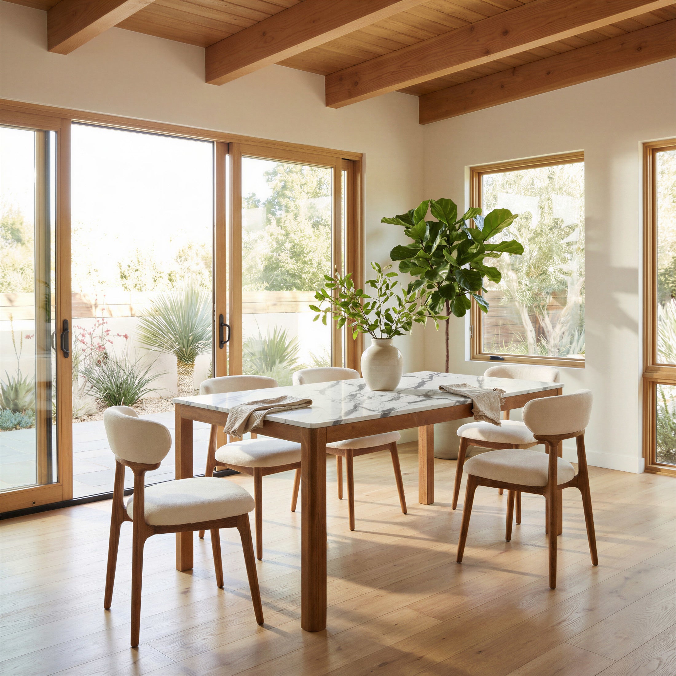 Cedar Dining Chair White & Walnut
