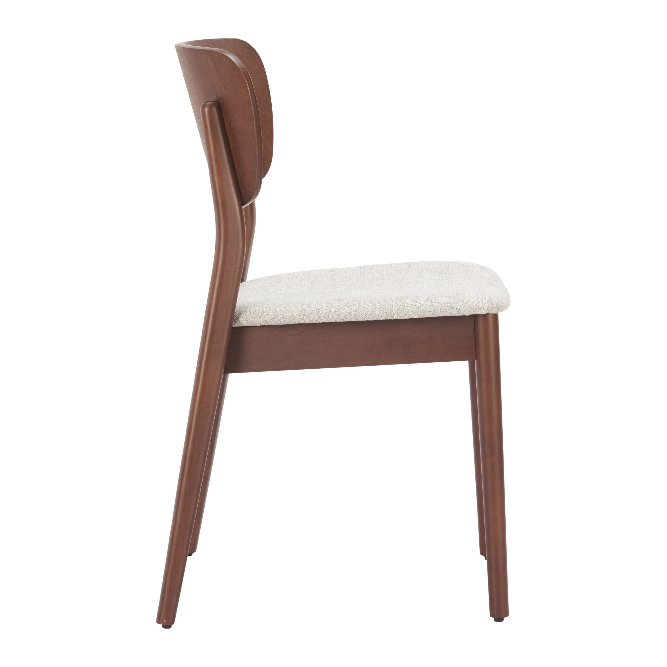 Kellua Dining Chair (Set of 2) Beige & Walnut
