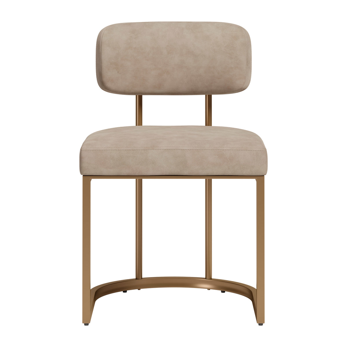 Velar Dining Chair (Set of 2) Beige & Bronze