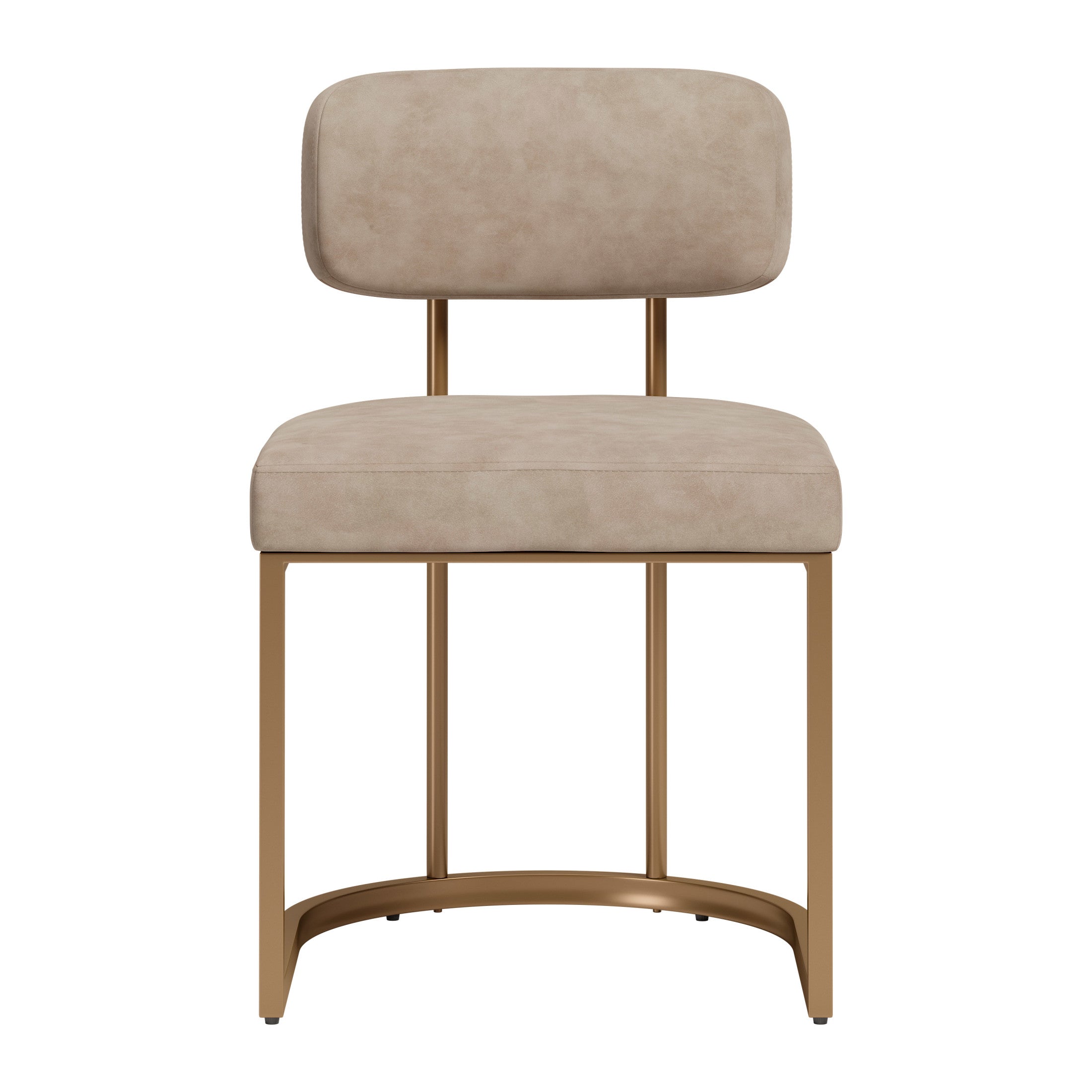 Velar Dining Chair (Set of 2) Beige & Bronze