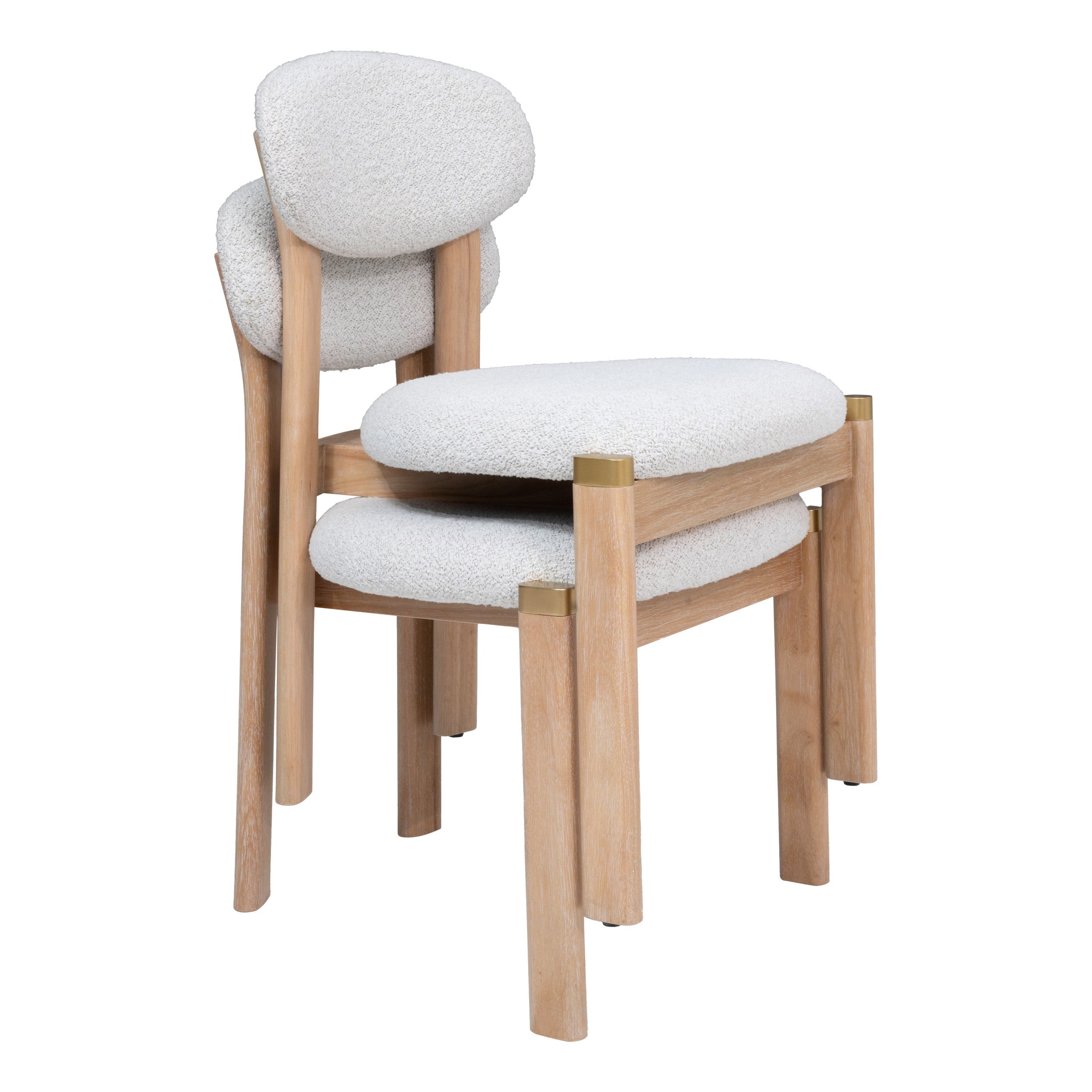 Rilou Dining Chair (Set of 2) White & Natural