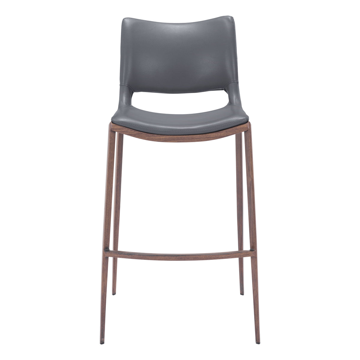 Ace Barstool (Set of 2) Dark Gray & Walnut