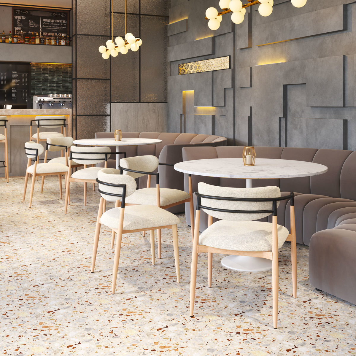Equinox Dining Chair Oyster Gray & Natural