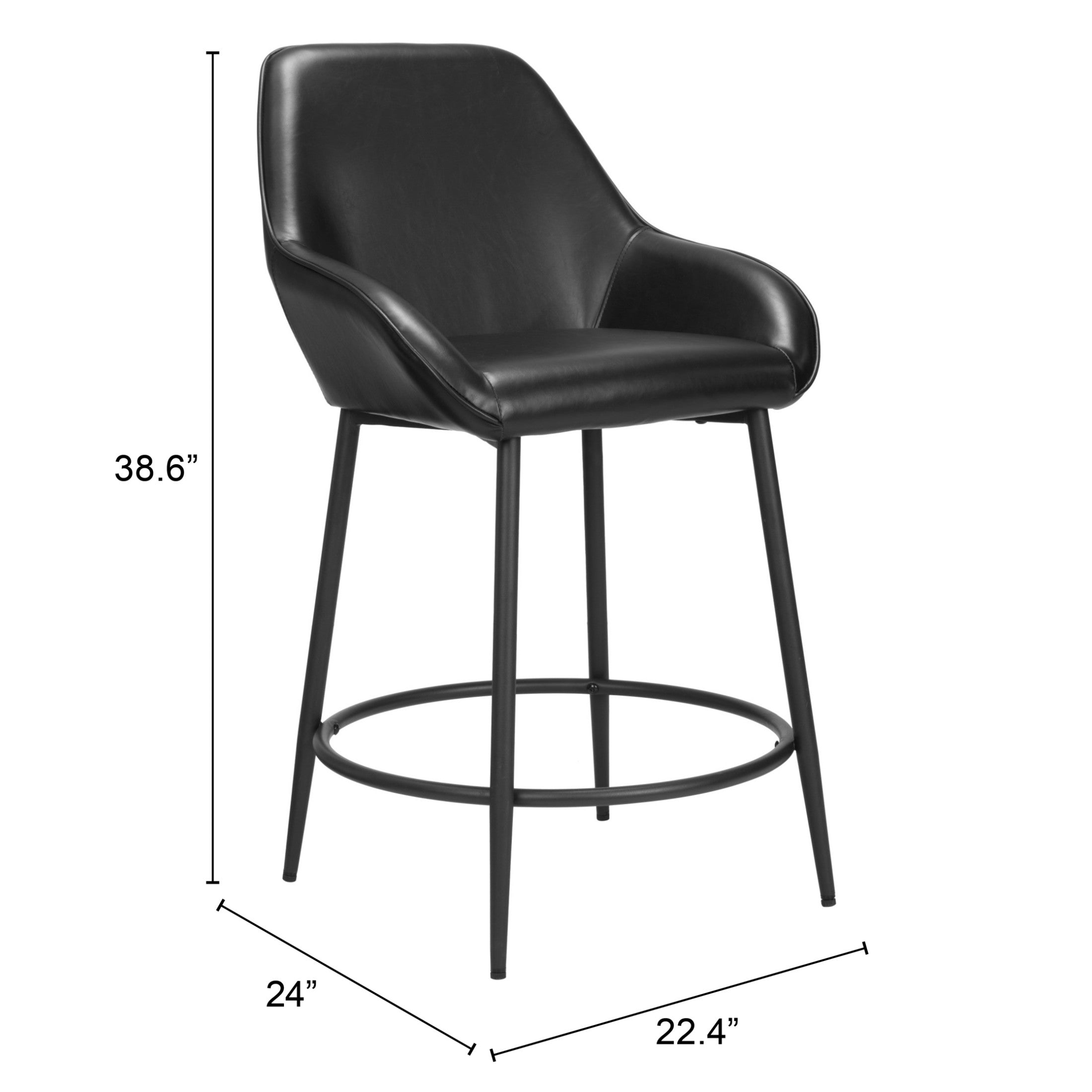 Vila Counter Stool (Set of 2) Black