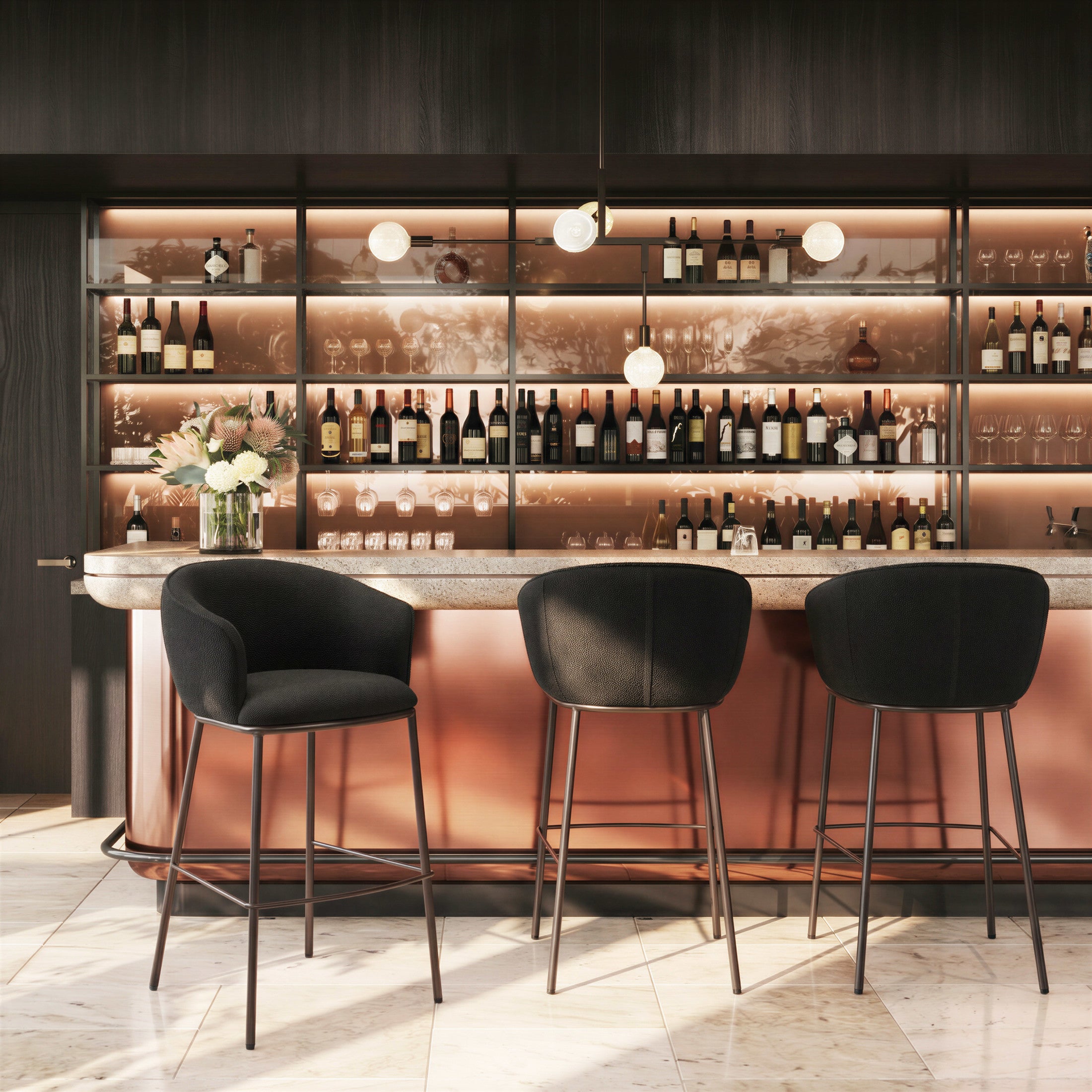 Essen Barstool Black & Bronze