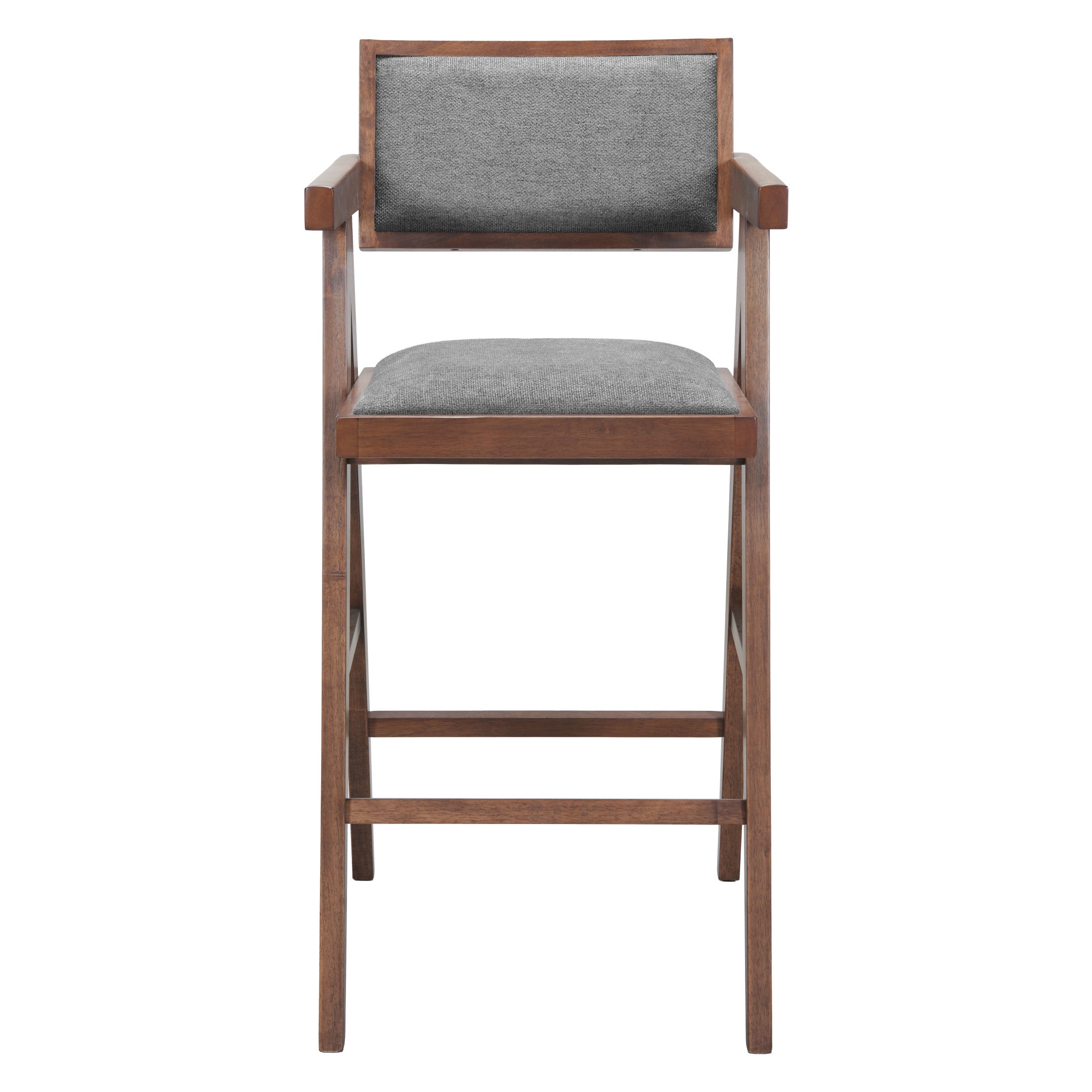 Delhi Barstool (Set of 2) Gray & Walnut