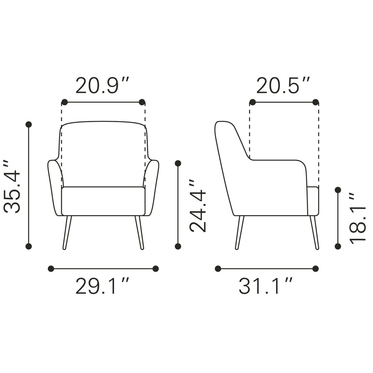 Tasmania Accent Chair Vintage Brown