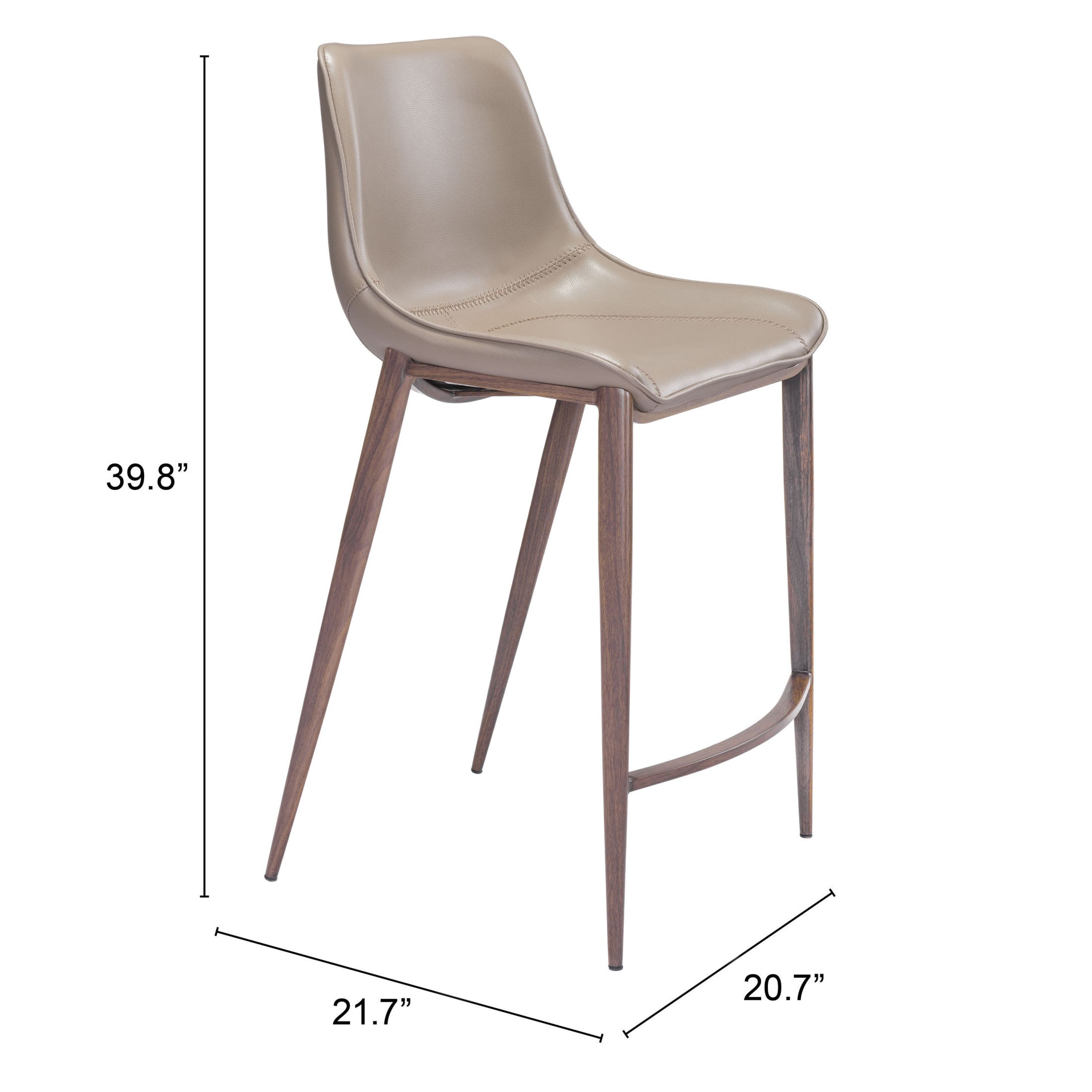 Magnus Counter Stool (Set of 2) Brown & Walnut