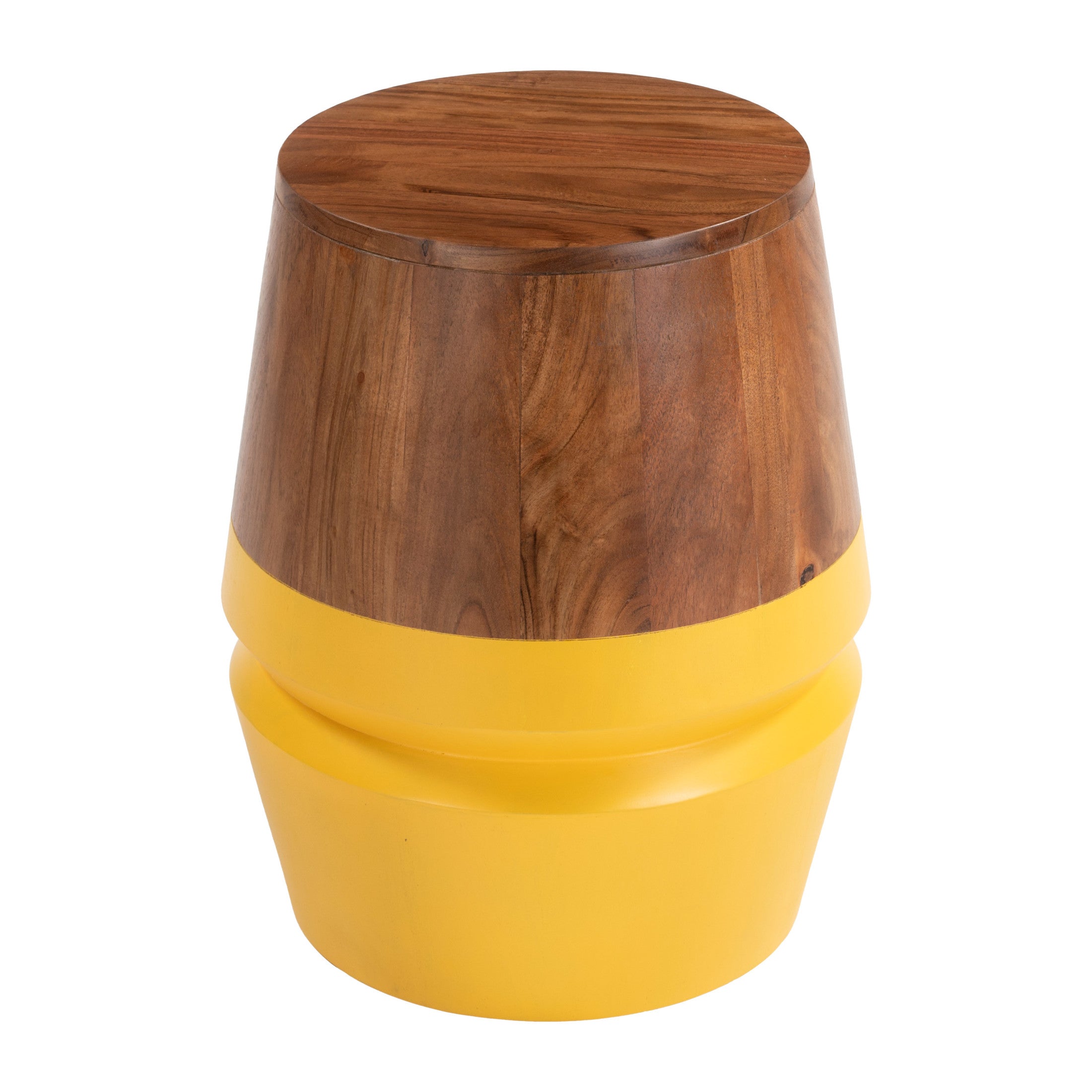 Tornos Side Table Walnut & Yellow