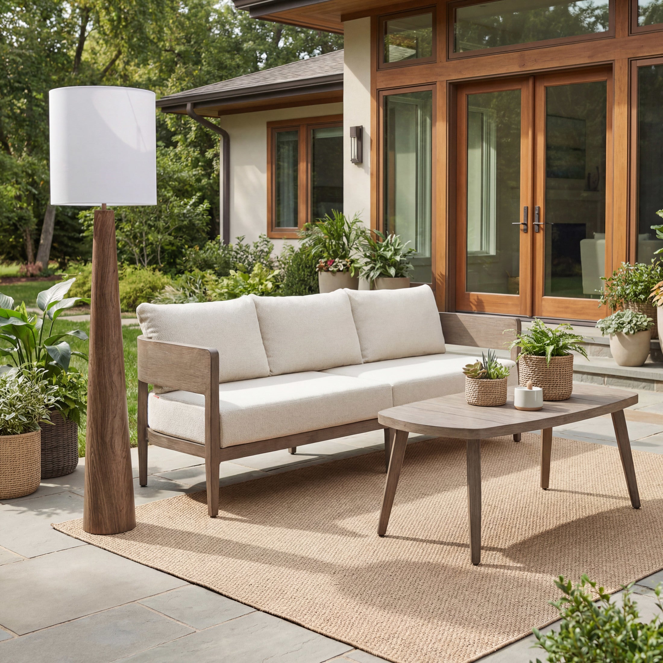 Woonari Solar Floor Lamp Brown
