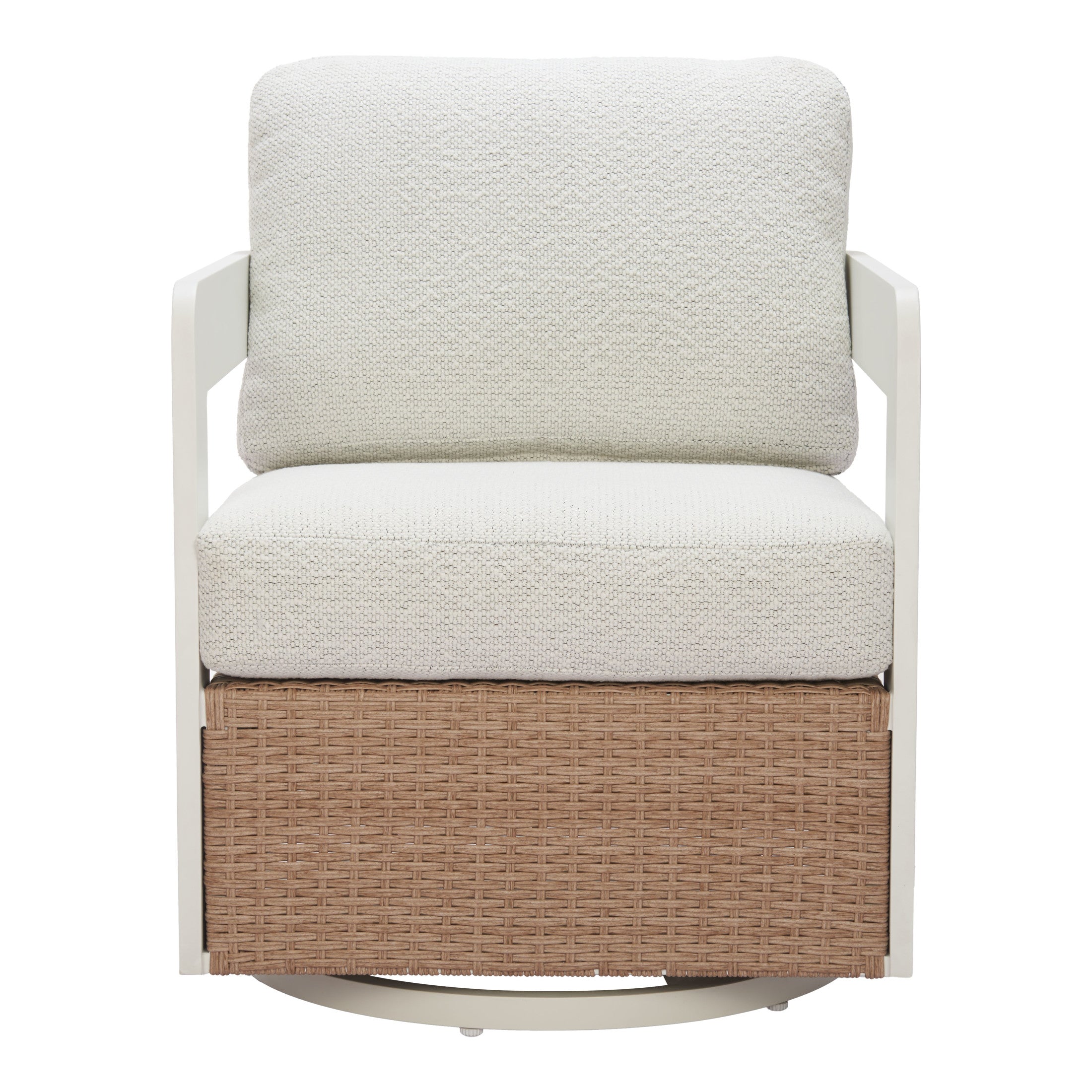 Gelo Swivel Chair White & Brown