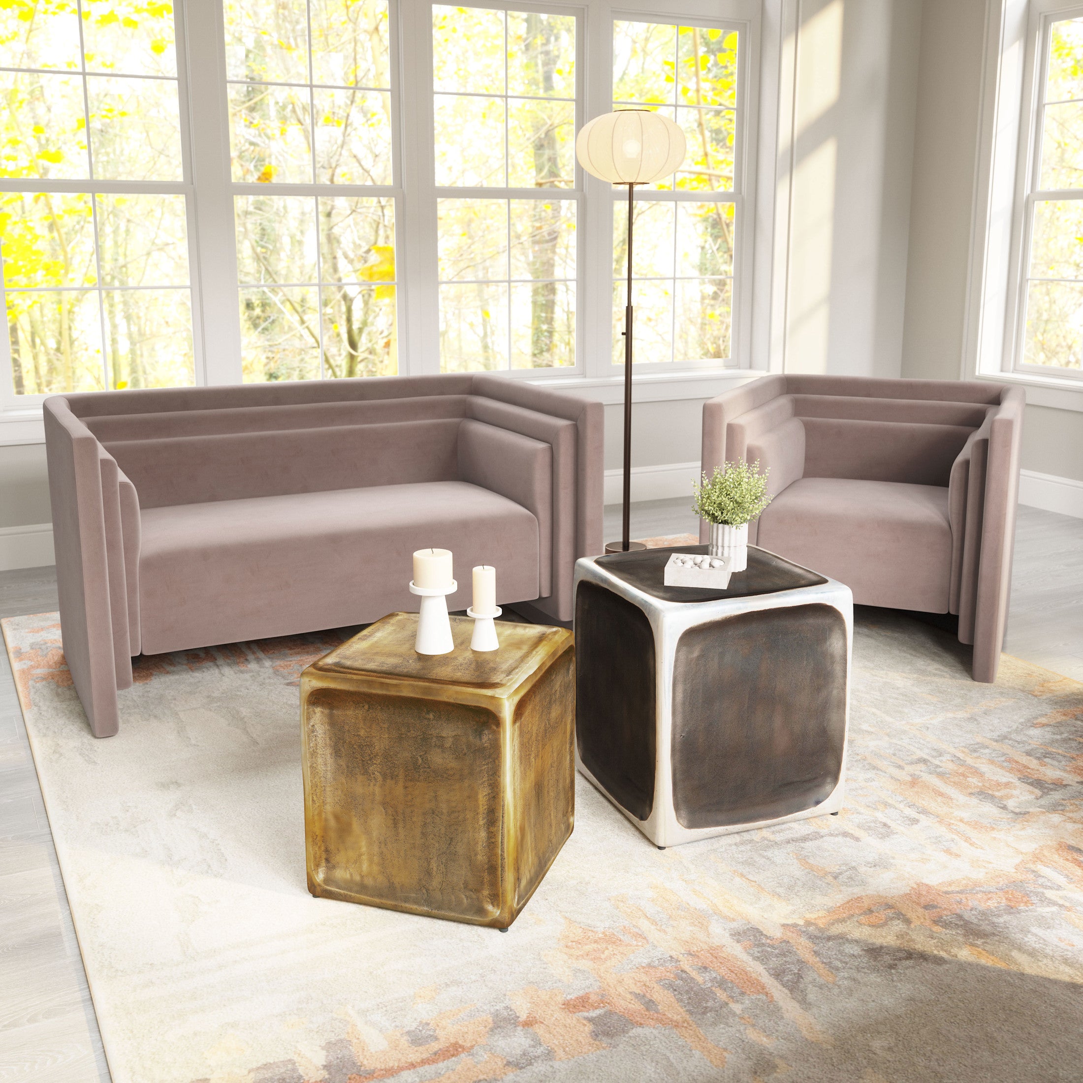 Brics Side Table Set (2-Piece) Multicolor