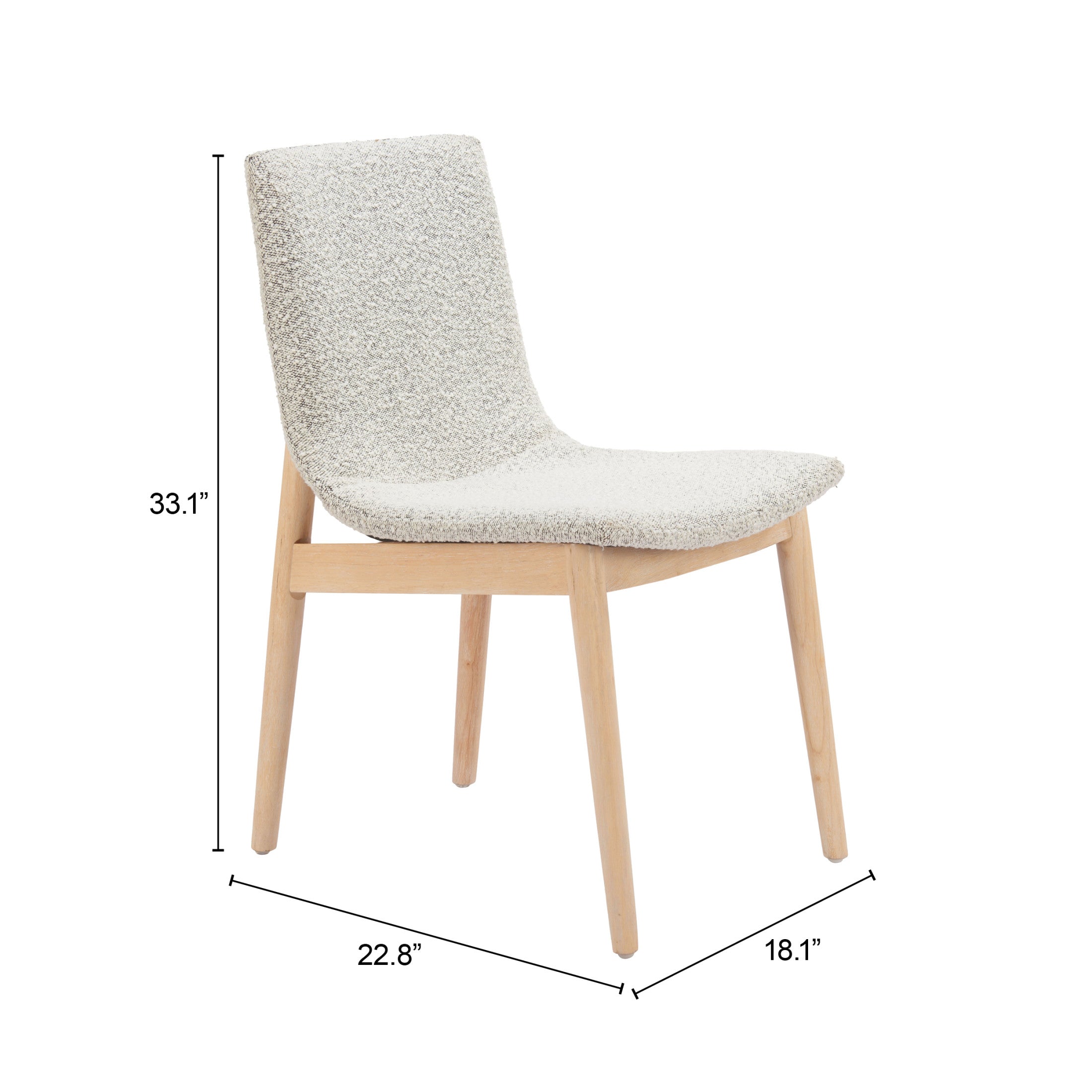Raha Dining Chair (Set of 2) Gray & Whitewashed