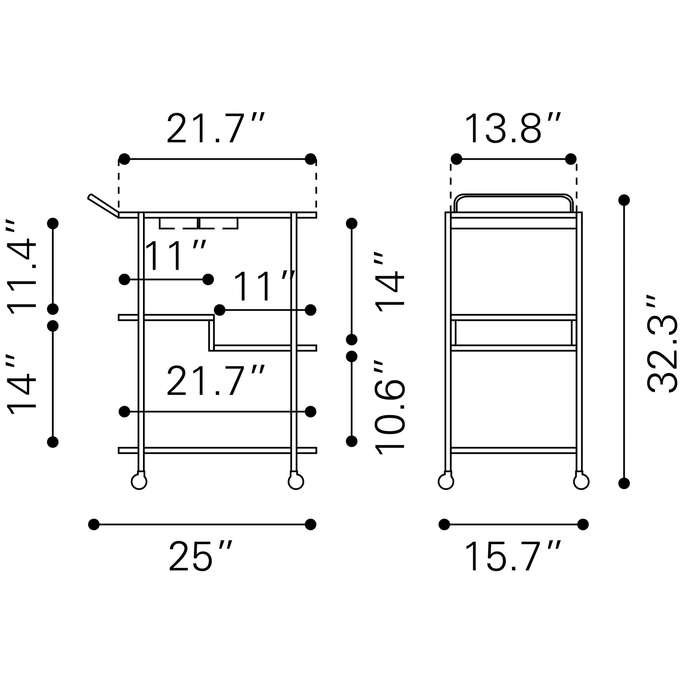 Constanza Bar Cart Black