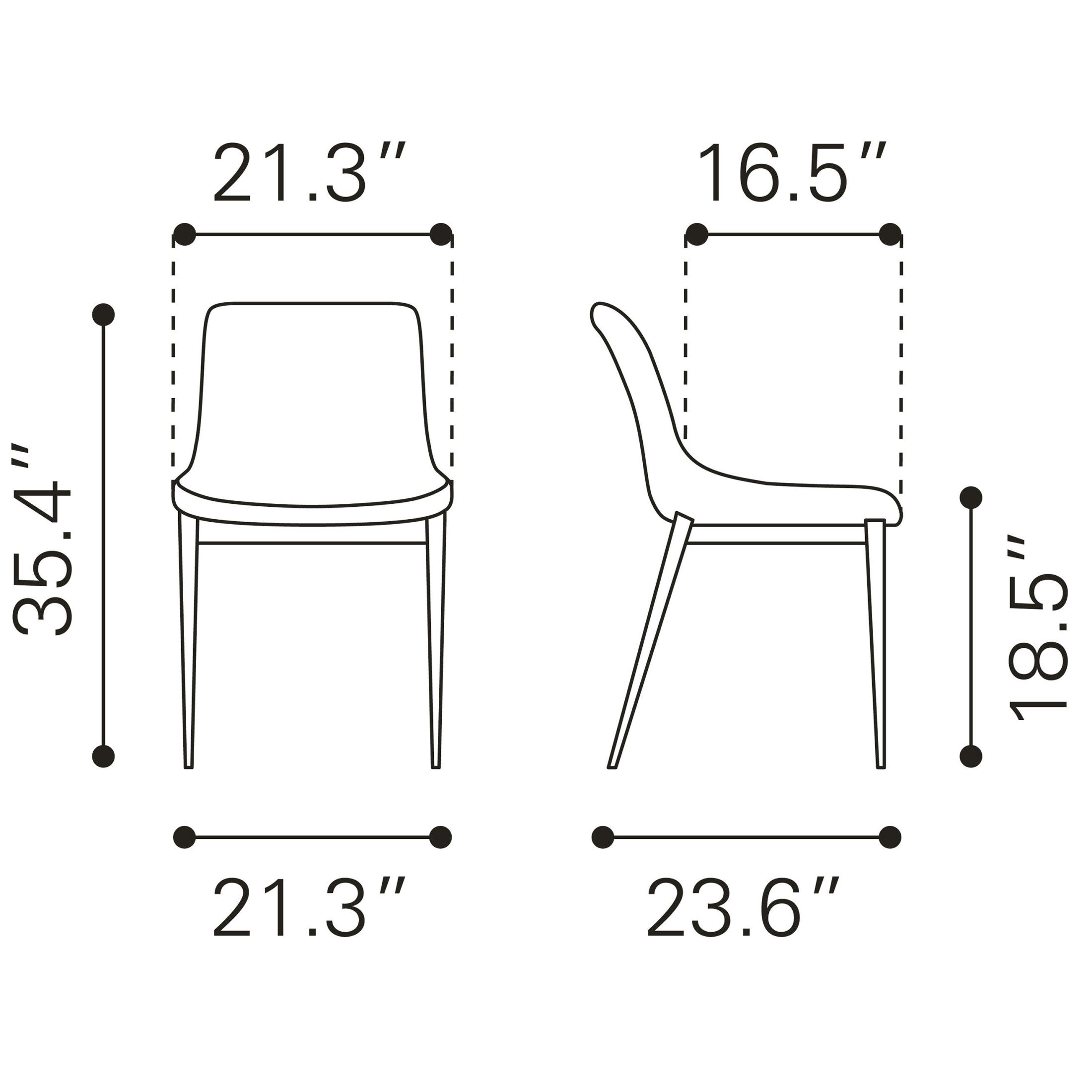 Magnus Dining Chair (Set of 2) White & Walnut