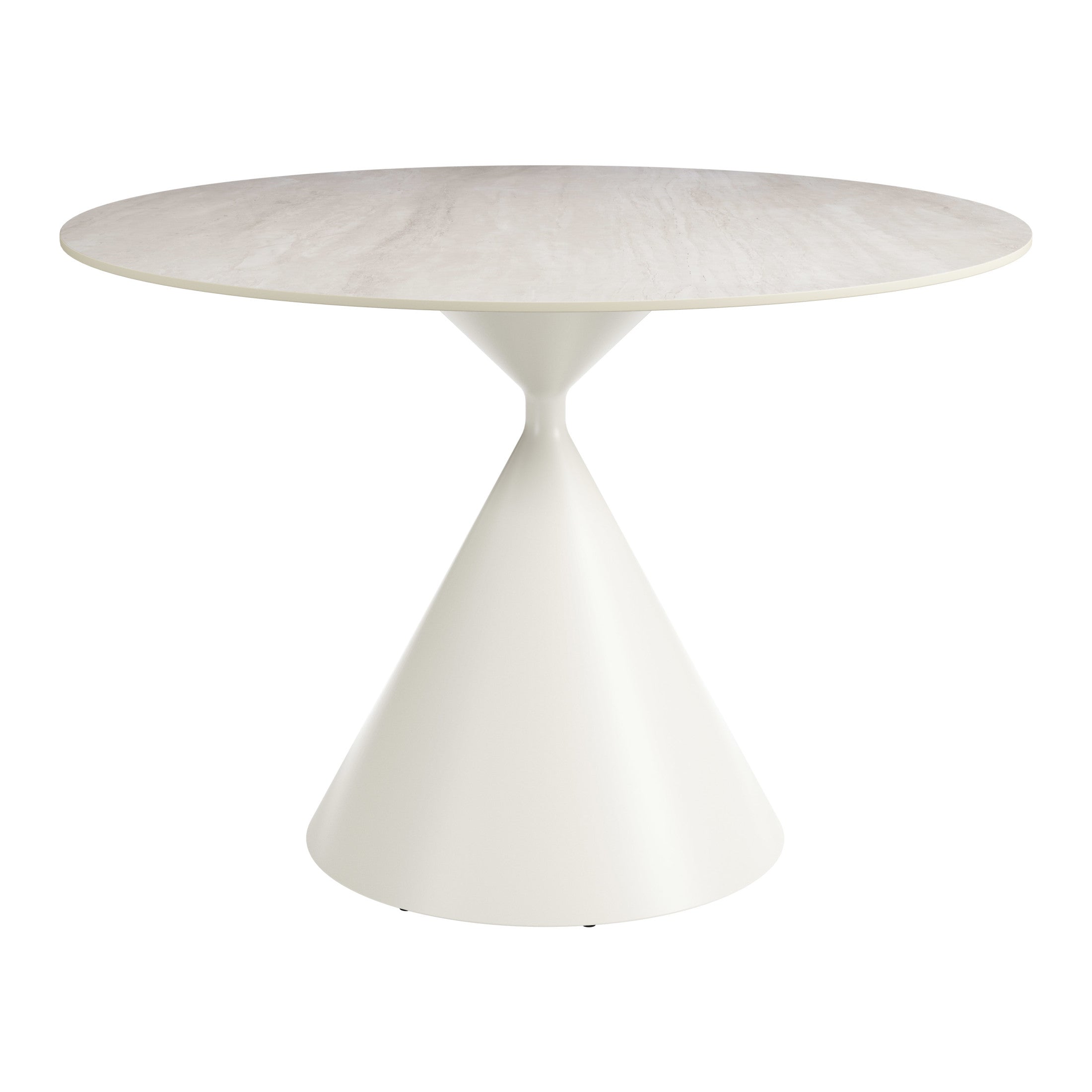 Plinn Dining Table Light Beige & White