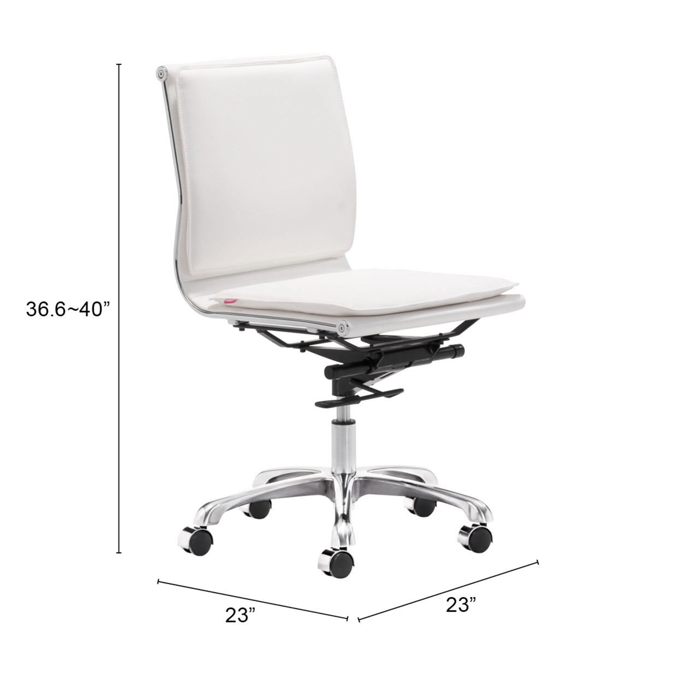 Lider Plus Armless Office Chair White