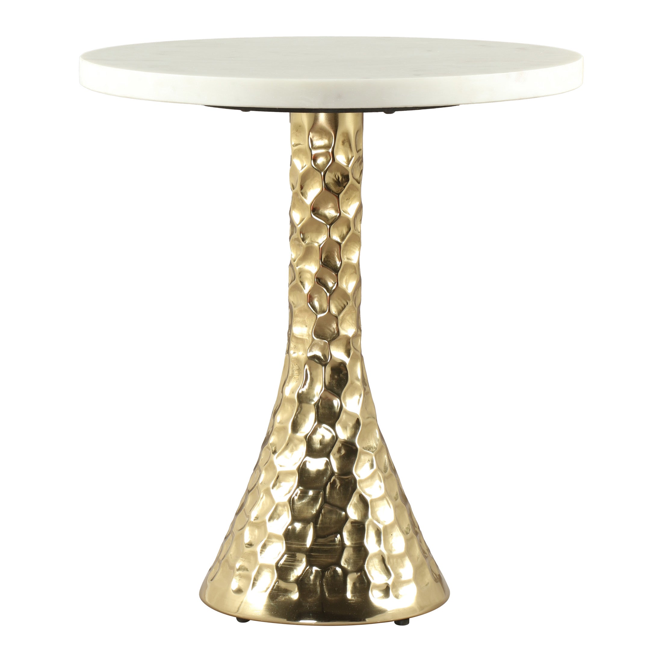 Lira Accent Table White & Gold