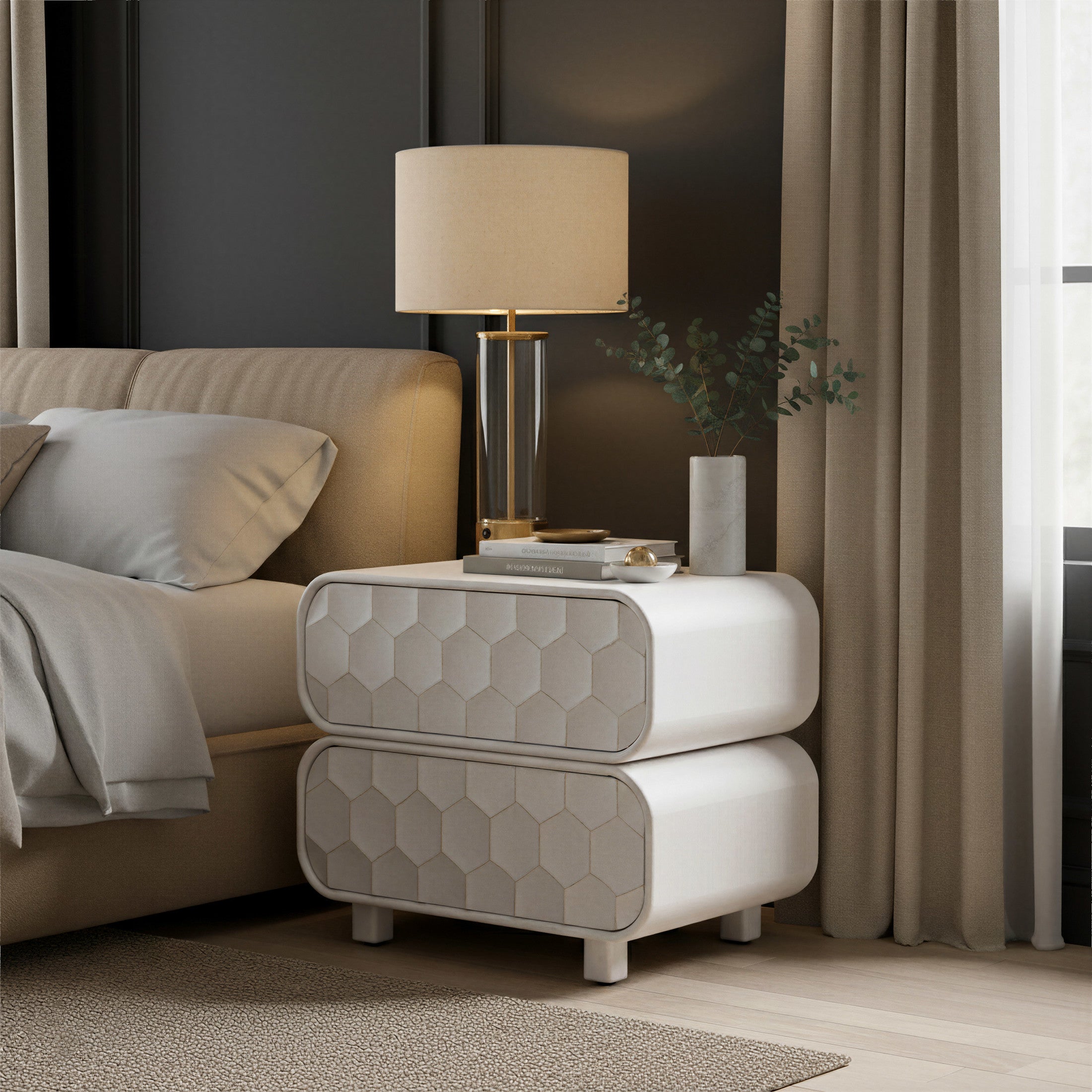 Miro Nightstand Whitewashed