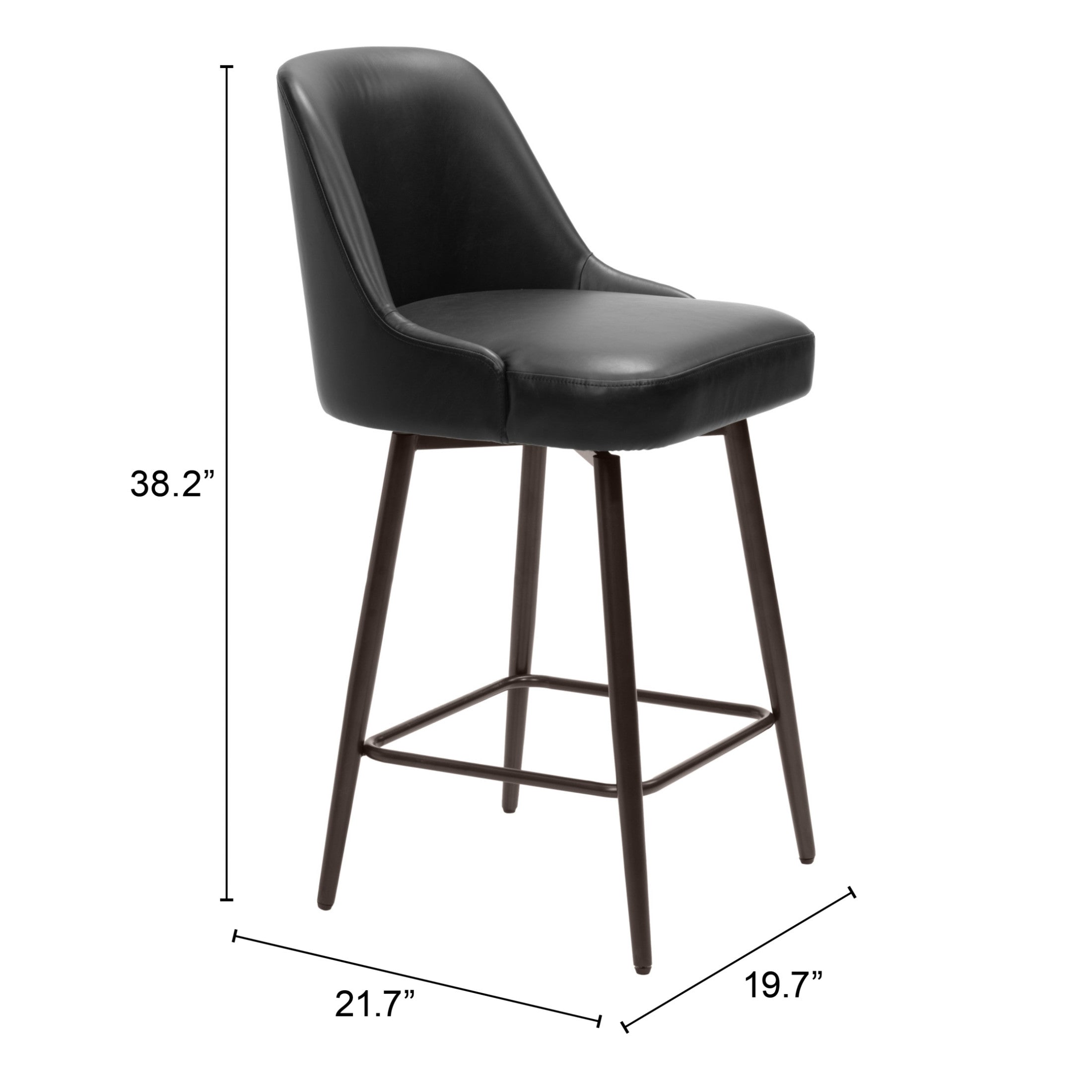 Keppel Swivel Counter Stool Black & Bronze