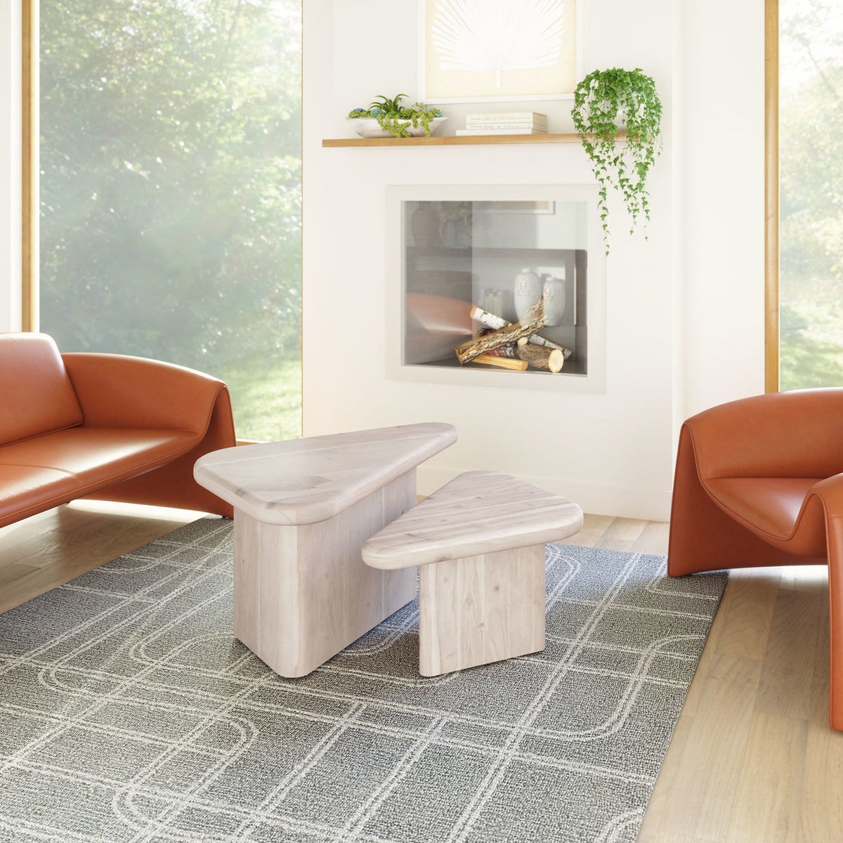 Navidic Coffee Table Set (2-Piece) Whitewashed