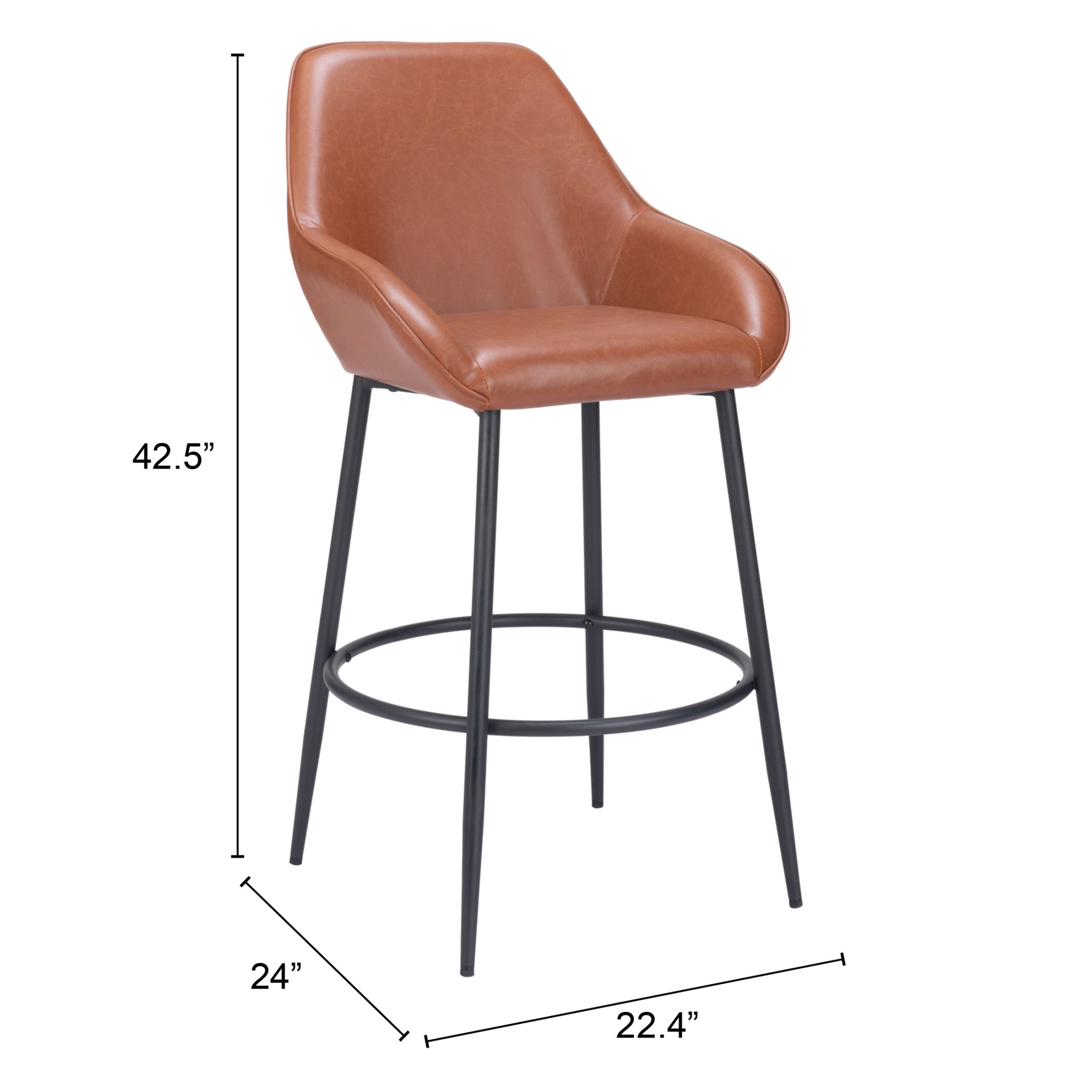 Vila Barstool (Set of 2) Brown