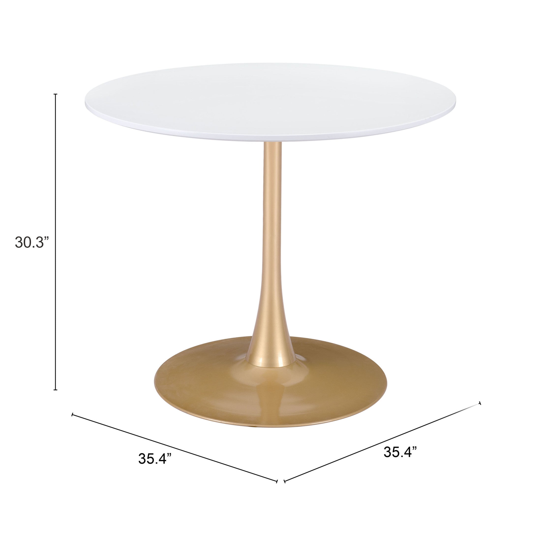 Opus Dining Table White & Gold