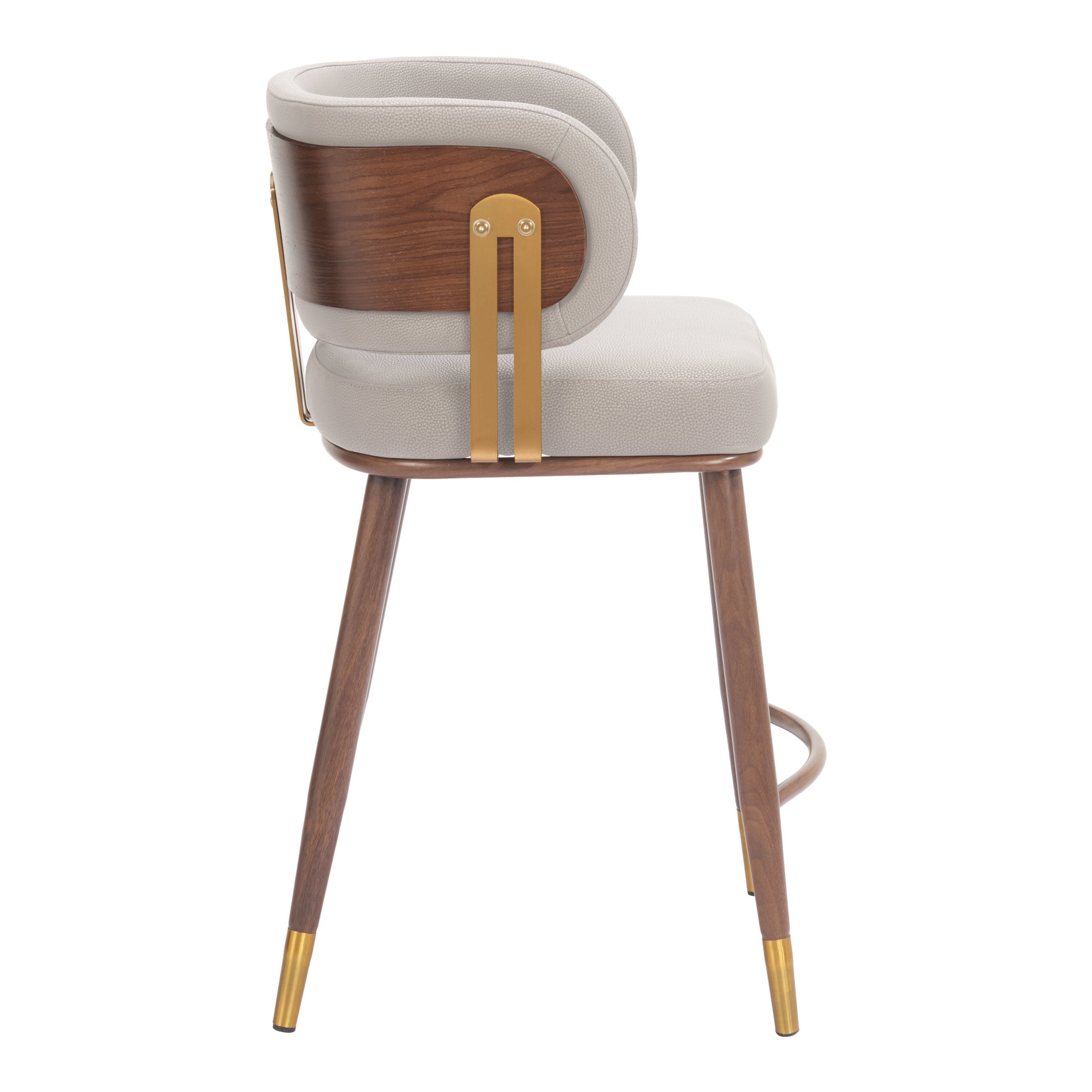 Brew Counter Stool Beige & Walnut
