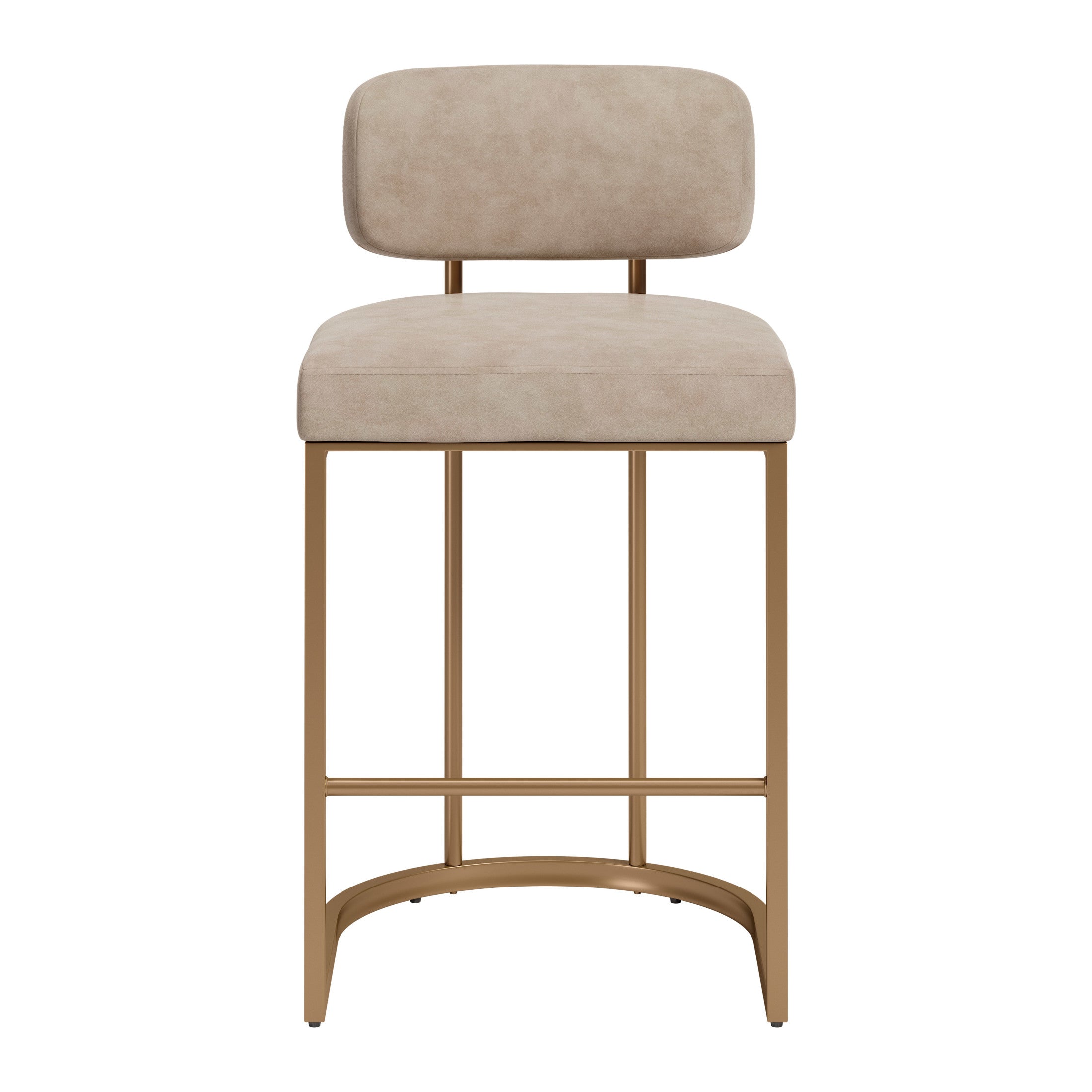 Velar Counter Stool (Set of 2) Beige & Bronze